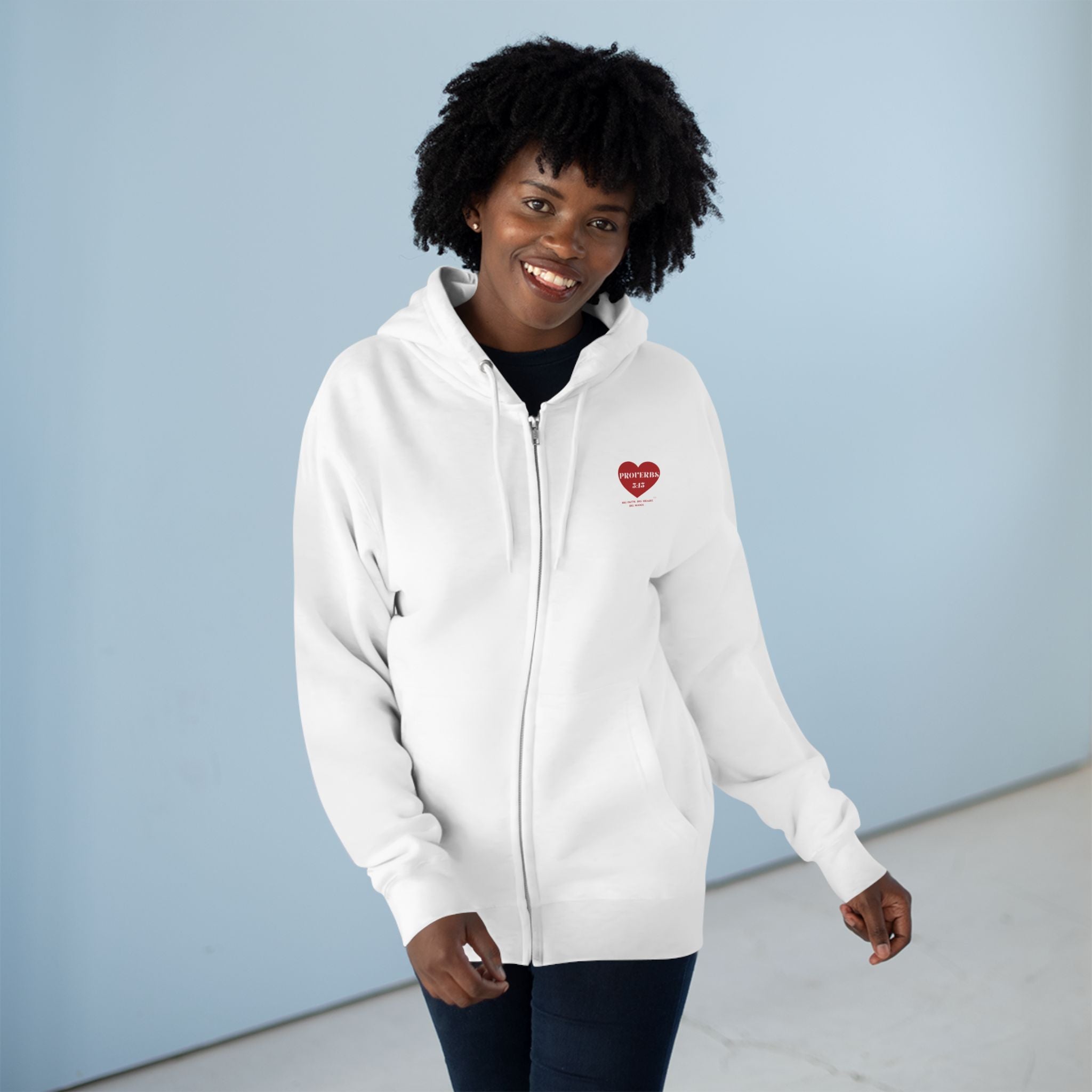 Zip Hoodie - Proverbs 3:15 Heart Graphic Zip-Up Hoodie