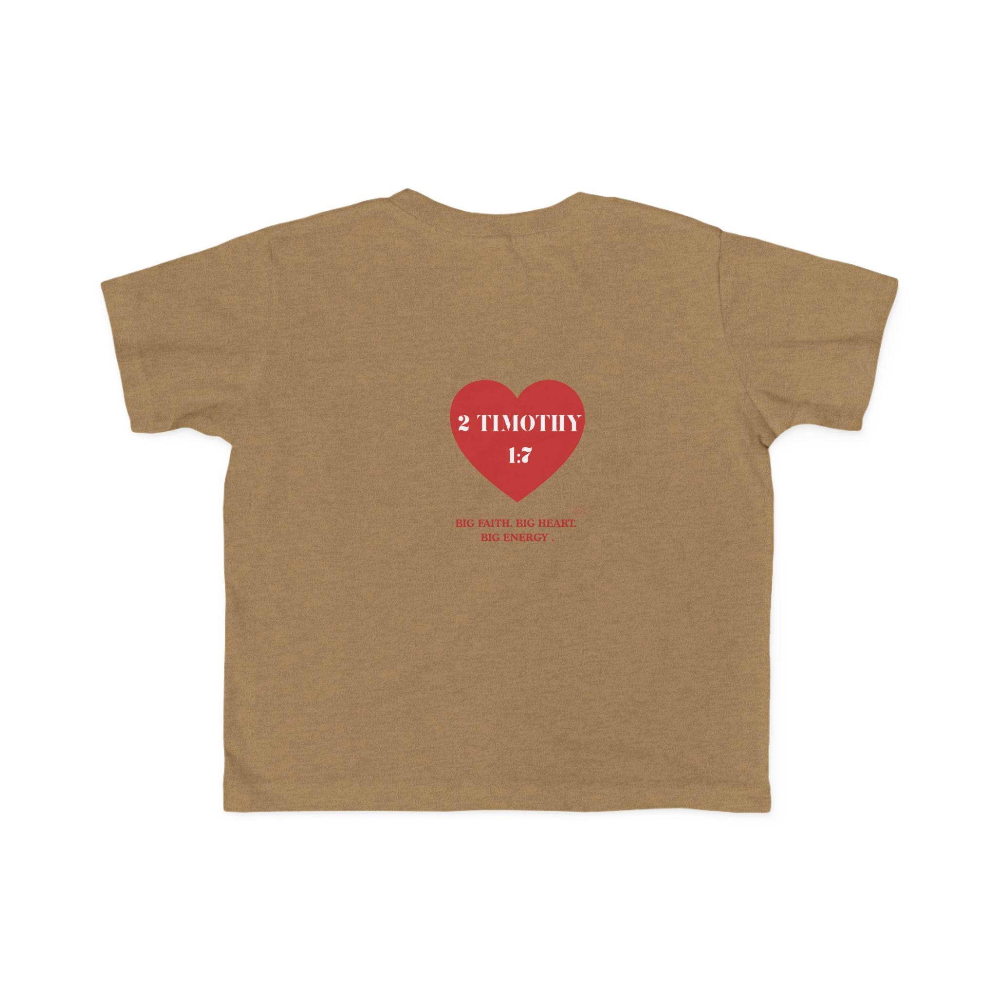 Toddler Jersey Tee — 2 Timothy 1:7 Heart Bible Verse Christian Kids Shirt