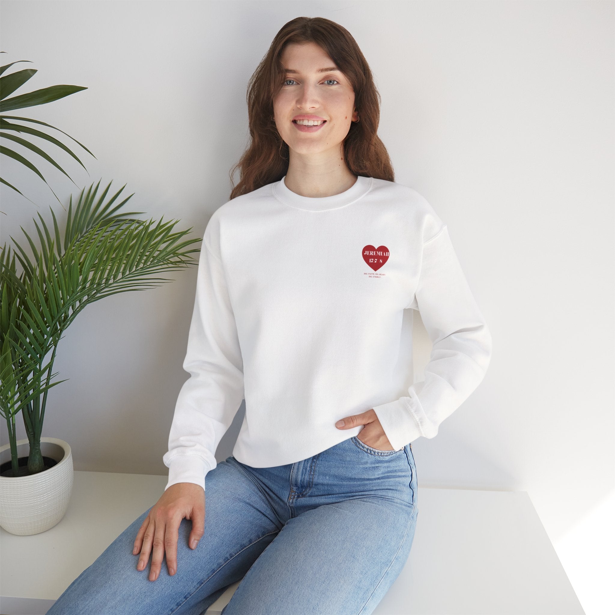 Jeremiah 17:7-8 Heart Crewneck Sweatshirt – Inspirational Bible Verse Pullover