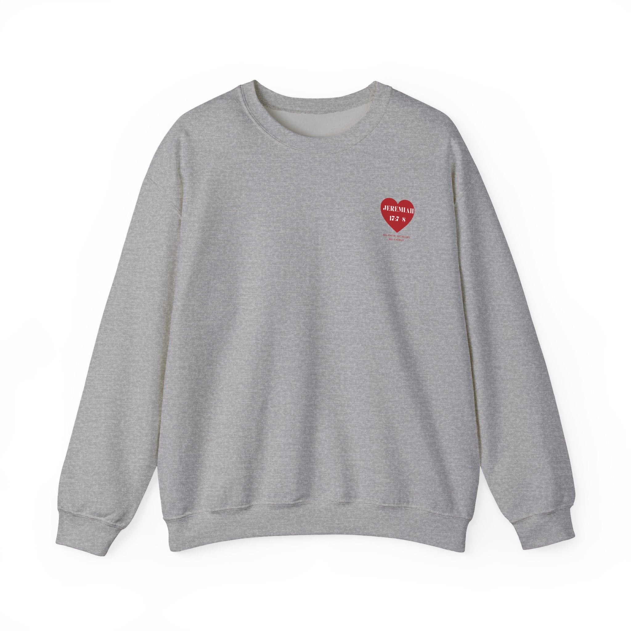 Jeremiah 17:7-8 Heart Crewneck Sweatshirt – Inspirational Bible Verse Pullover