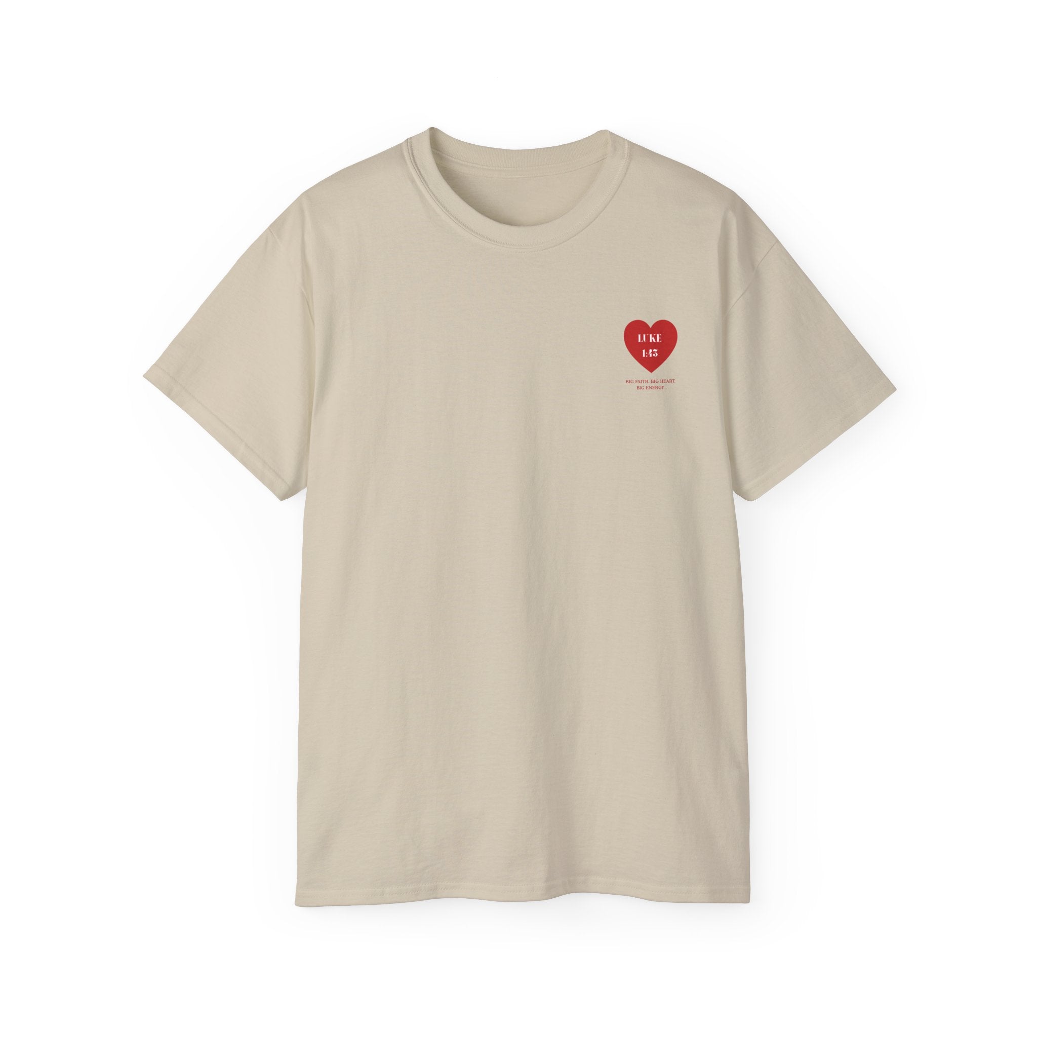 luke 1:45 Heart Unisex Verse ultra cotten– Christian Faith  T-Shirt