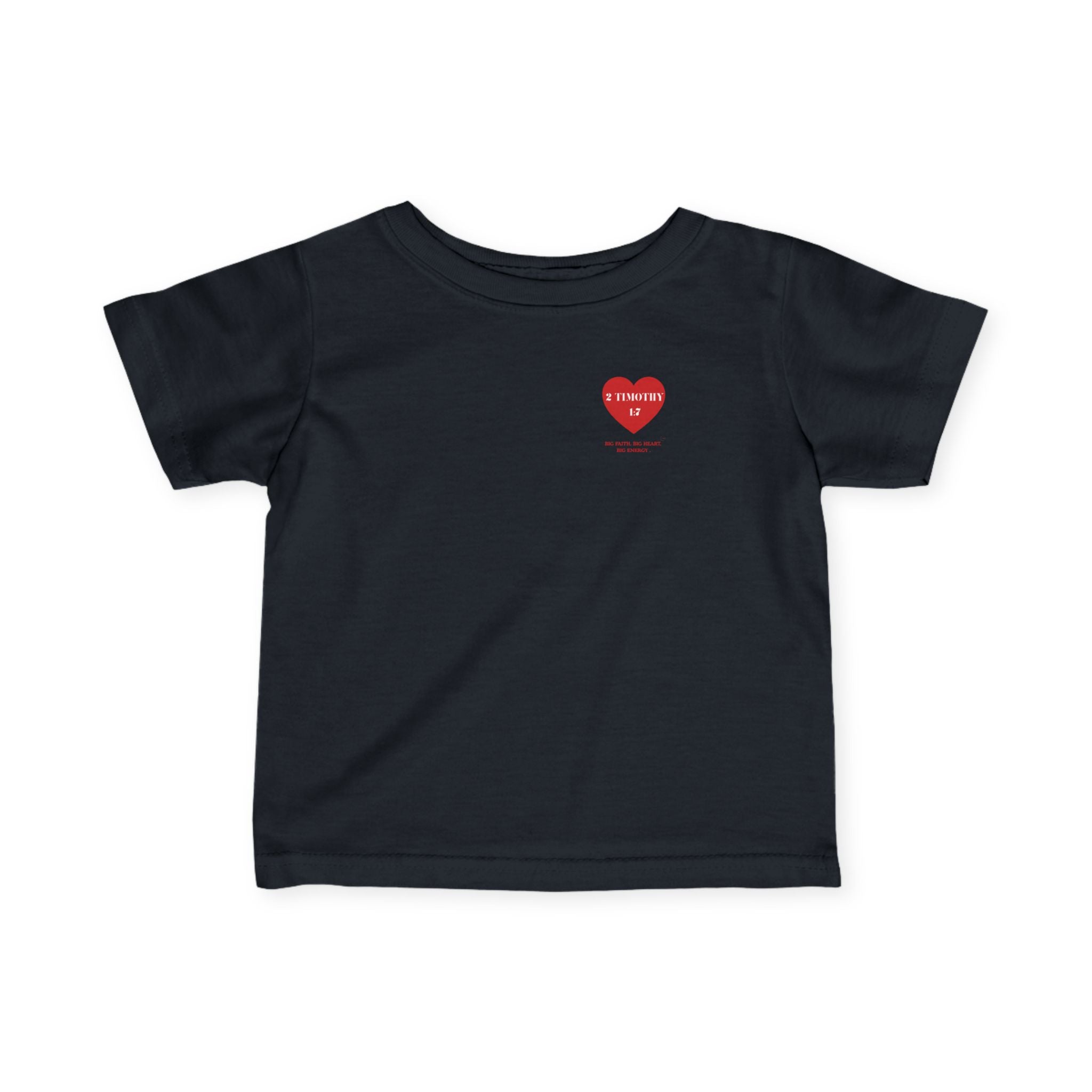 Infant Tee — Red Heart "2 Timothy 1:7" Christian Baby Shirt