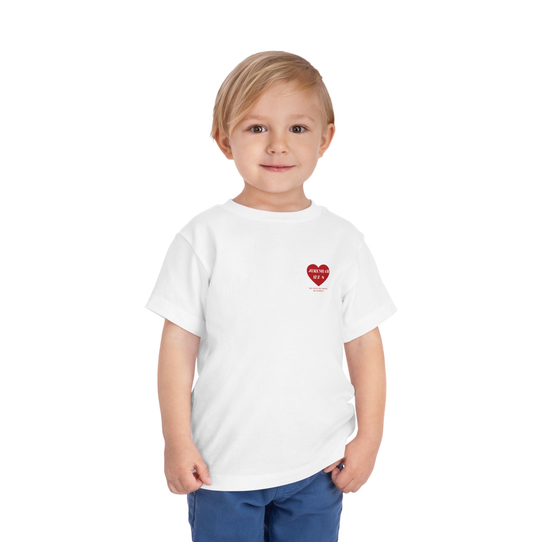 Toddler Tee — Red Heart "Jeremiah 17:7-8" Inspirational Bible Verse Shirt