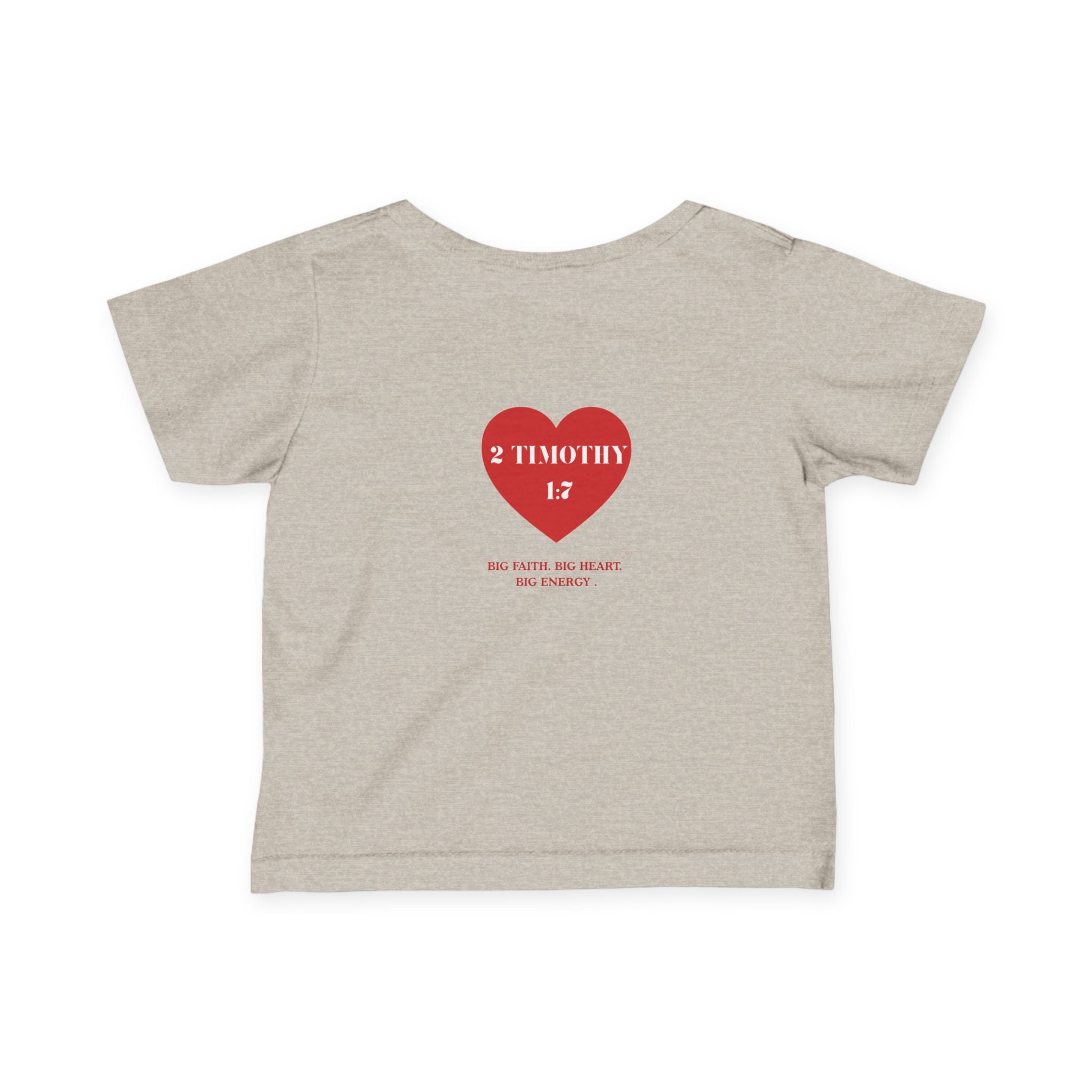 Infant Tee — Red Heart "2 Timothy 1:7" Christian Baby Shirt
