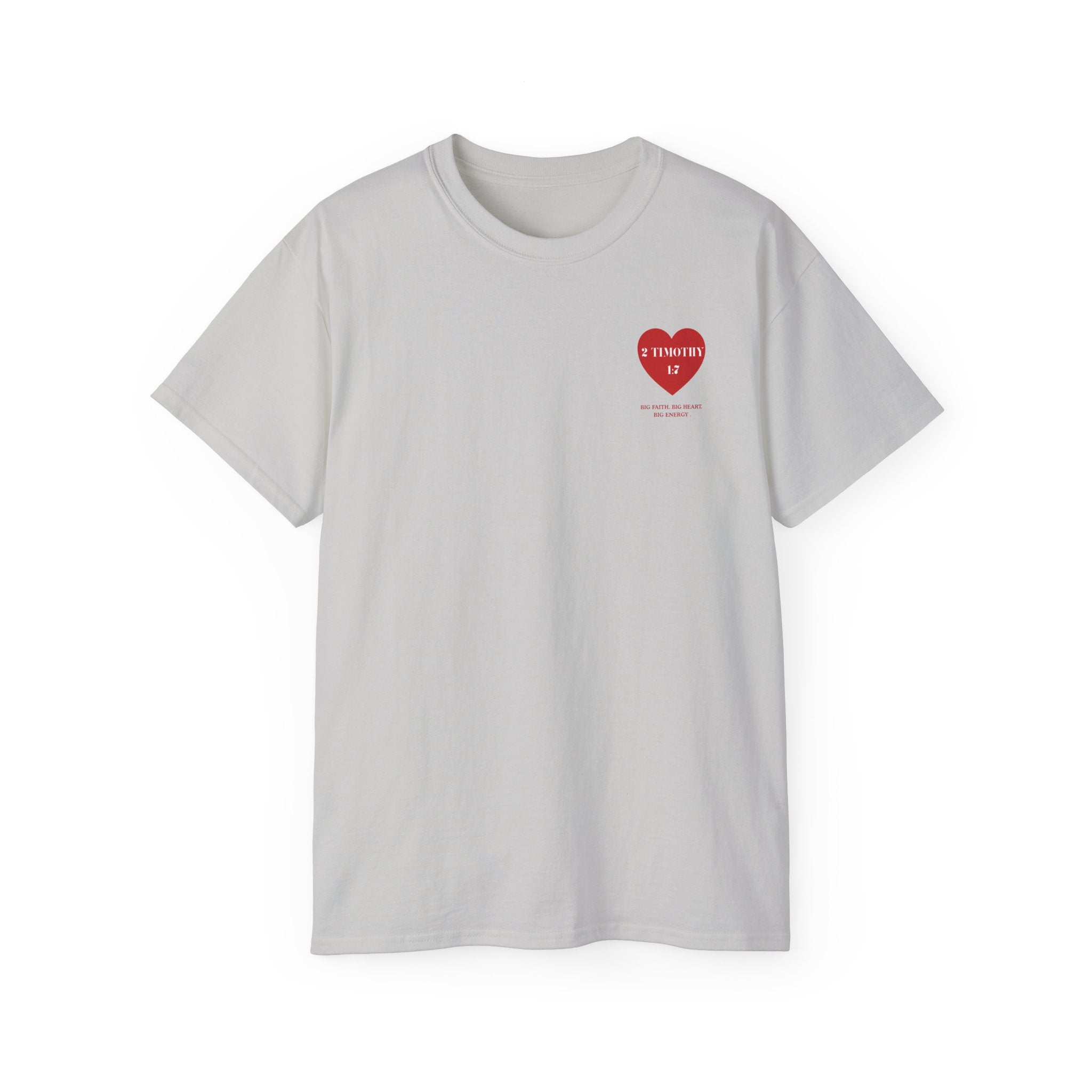 Unisex Christian Heart Tee — “2 Timothy 1:7” Inspirational Scripture T-Shirt