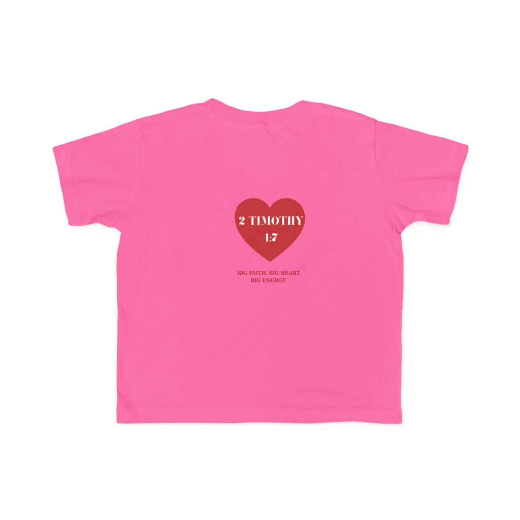 Toddler Jersey Tee — 2 Timothy 1:7 Heart Bible Verse Christian Kids Shirt