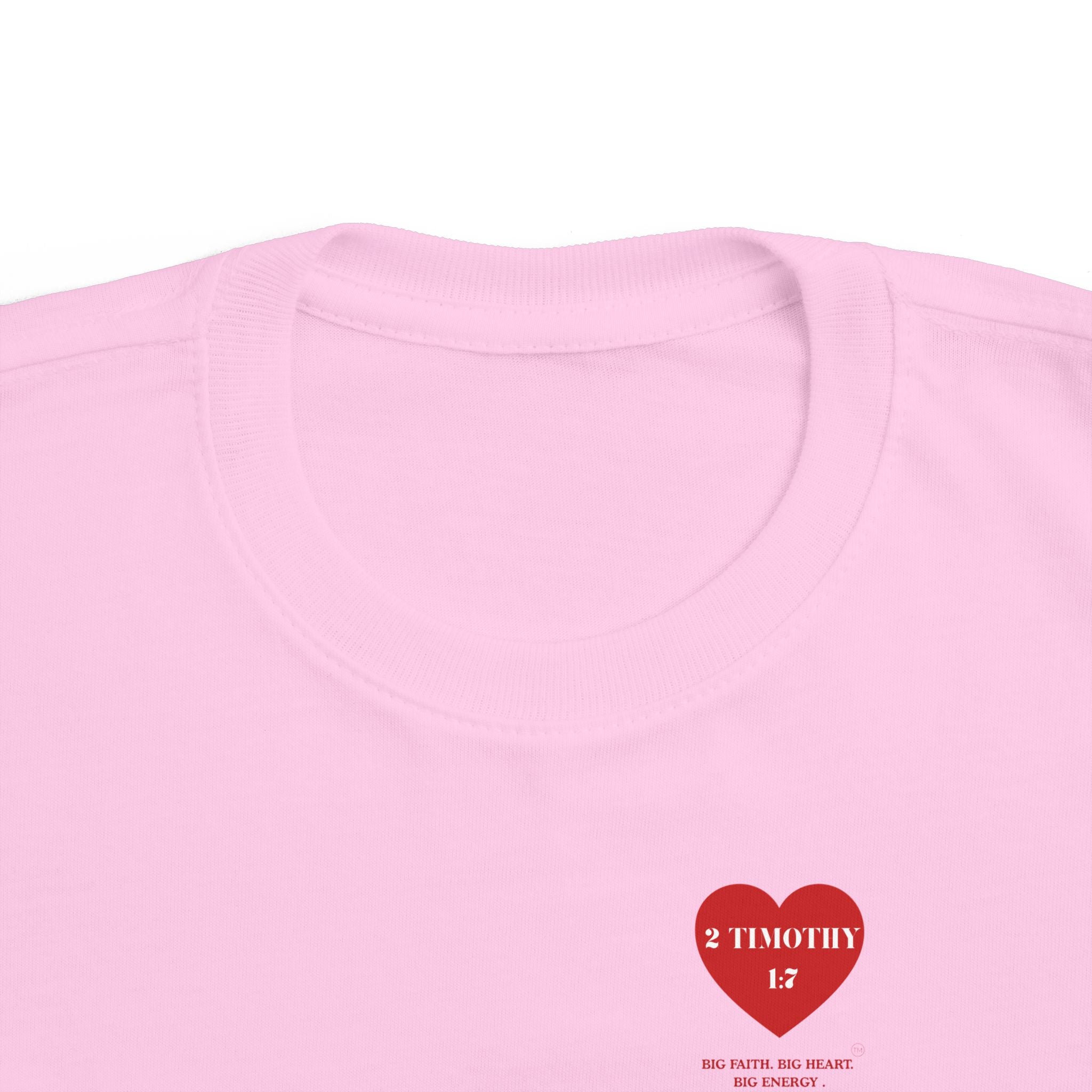 Toddler Jersey Tee — 2 Timothy 1:7 Heart Bible Verse Christian Kids Shirt