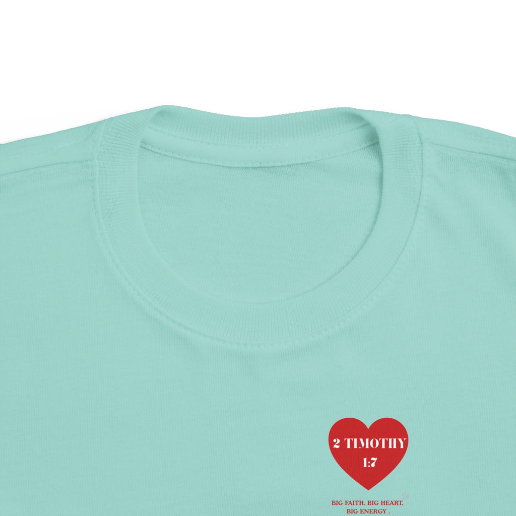 Toddler Jersey Tee — 2 Timothy 1:7 Heart Bible Verse Christian Kids Shirt