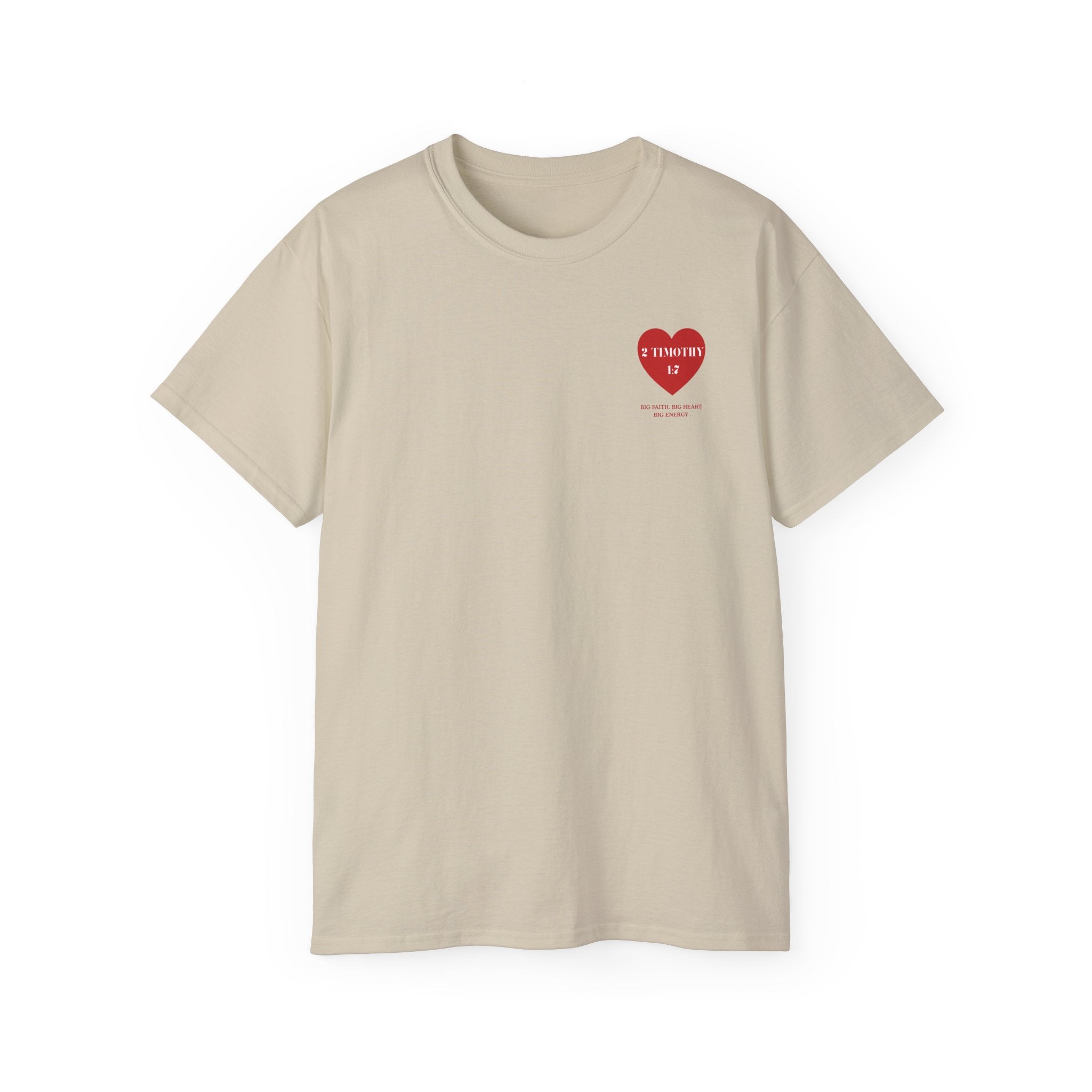 Unisex Christian Heart Tee — “2 Timothy 1:7” Inspirational Scripture T-Shirt