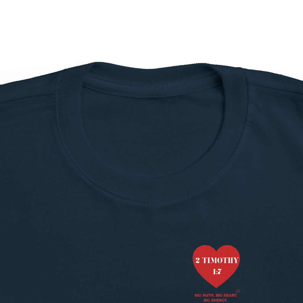 Toddler Jersey Tee — 2 Timothy 1:7 Heart Bible Verse Christian Kids Shirt