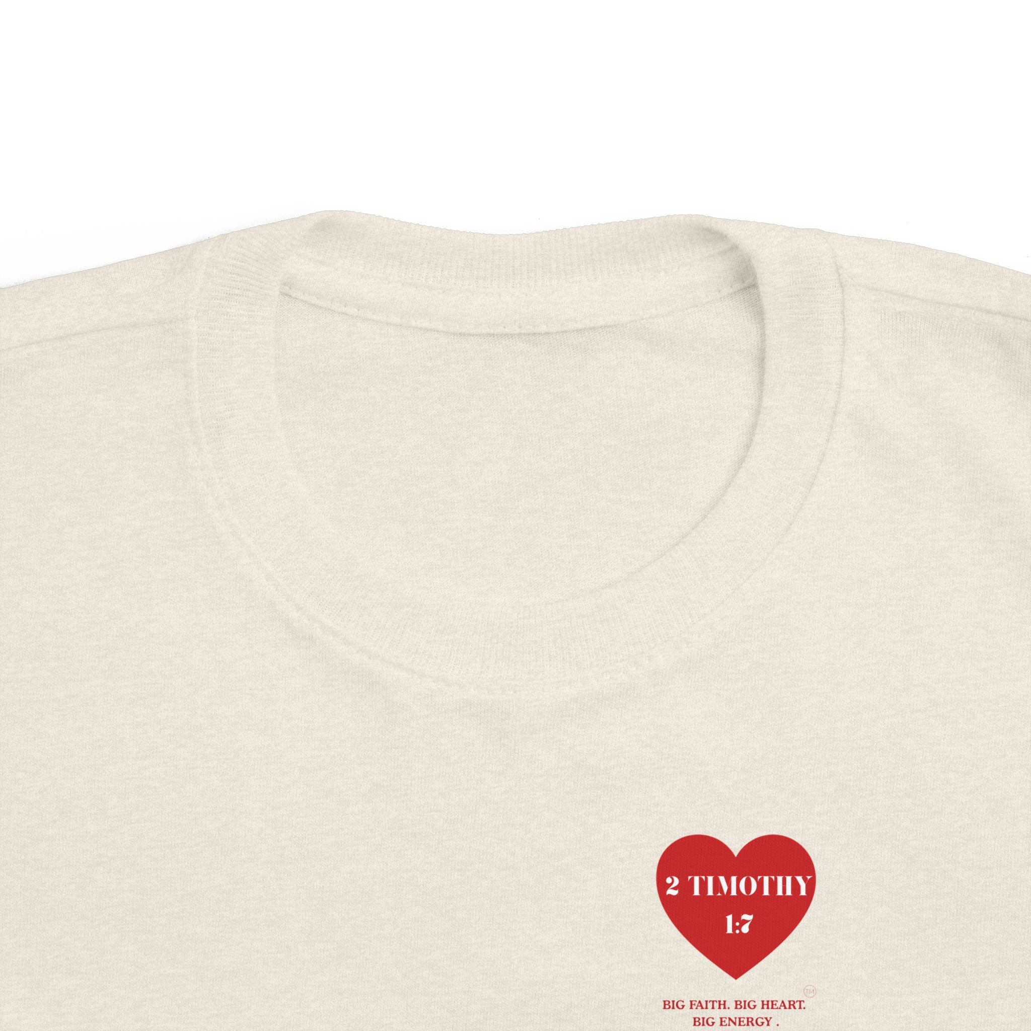 Toddler Jersey Tee — 2 Timothy 1:7 Heart Bible Verse Christian Kids Shirt