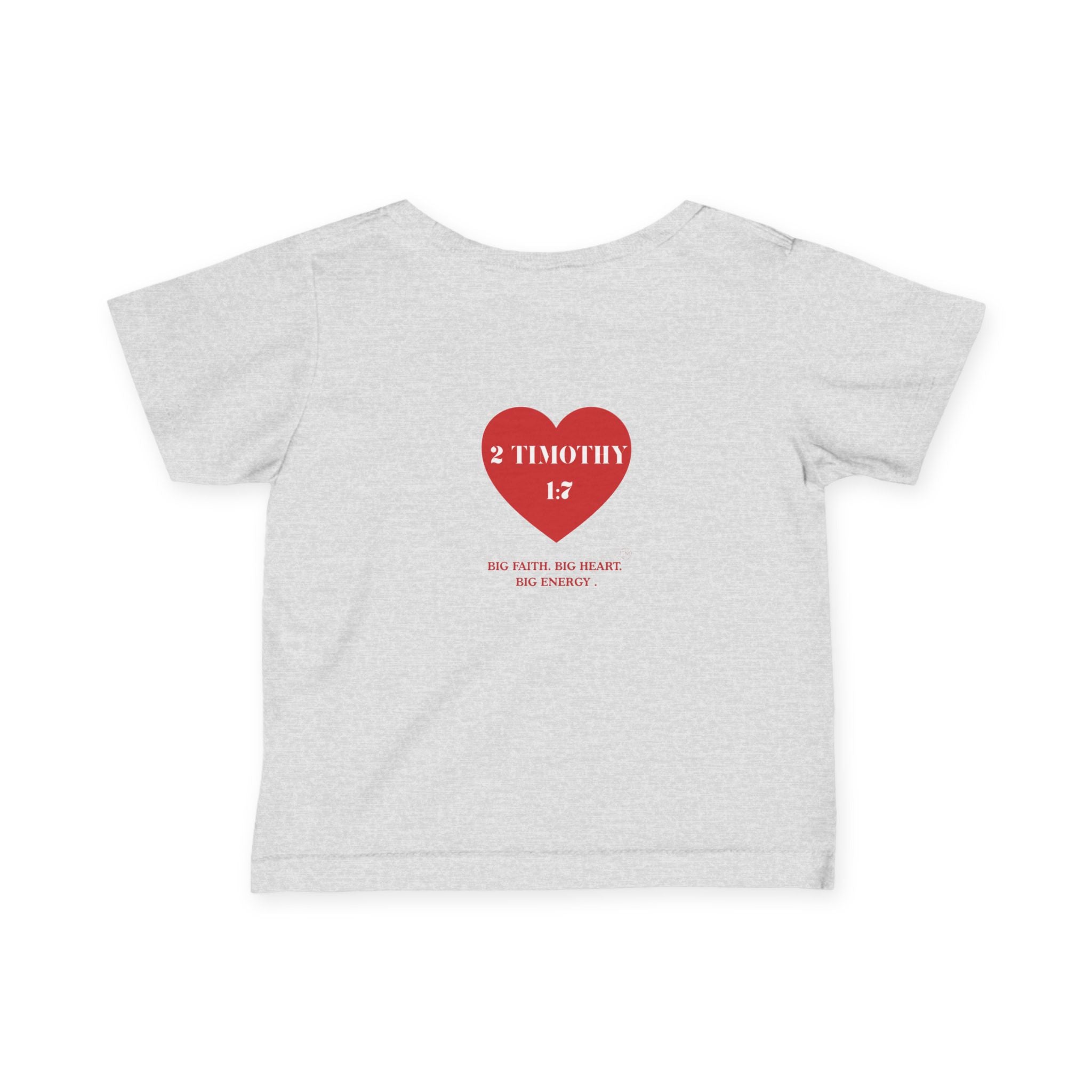 Infant Tee — Red Heart "2 Timothy 1:7" Christian Baby Shirt