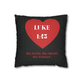 Luke 1:45 Heart Faux Suede Pillowcase — "Big Faith. Big Heart. Big Mama."