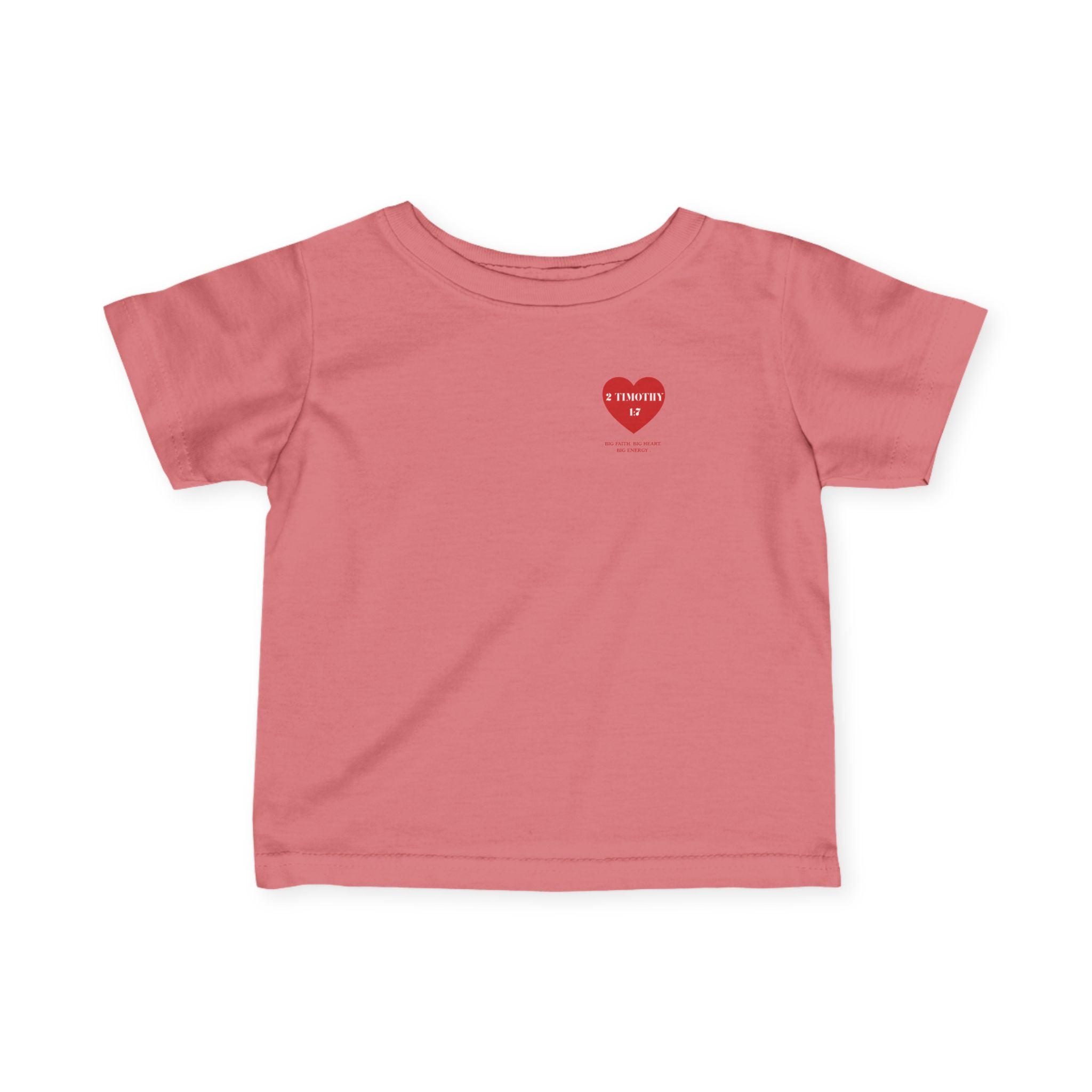 Infant Tee — Red Heart "2 Timothy 1:7" Christian Baby Shirt