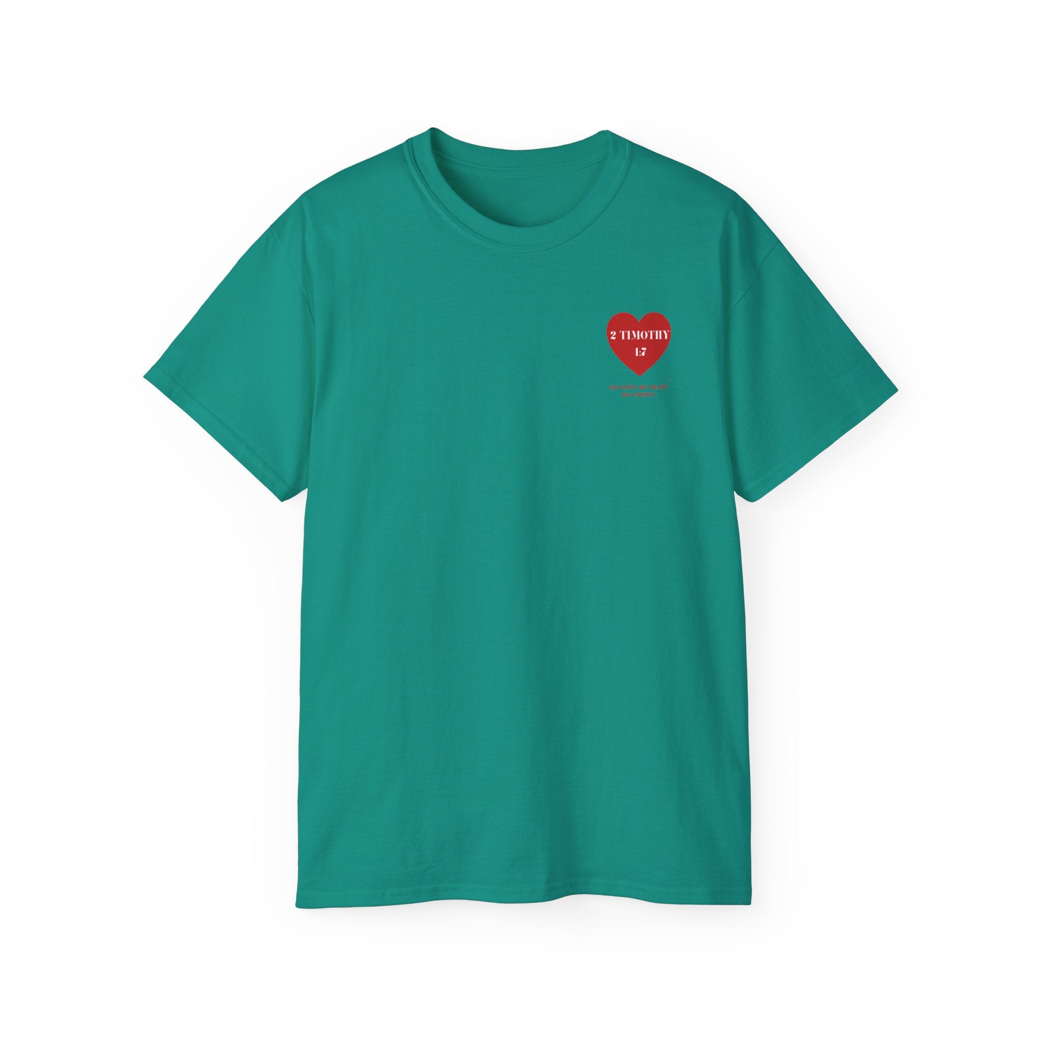 Unisex Christian Heart Tee — “2 Timothy 1:7” Inspirational Scripture T-Shirt