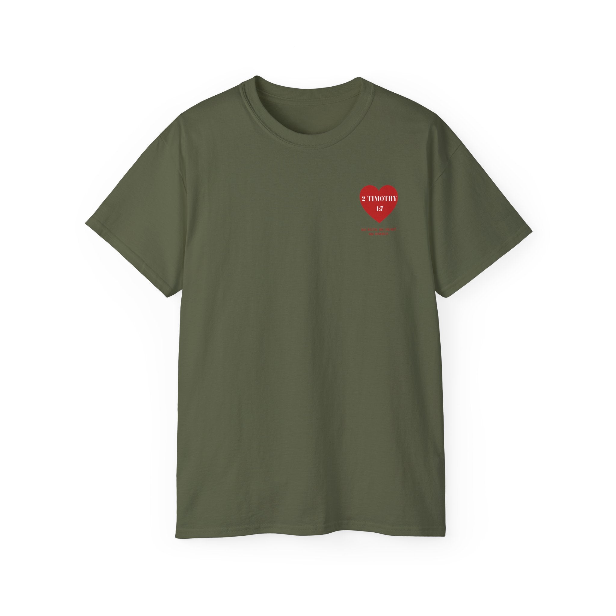 Unisex Christian Heart Tee — “2 Timothy 1:7” Inspirational Scripture T-Shirt