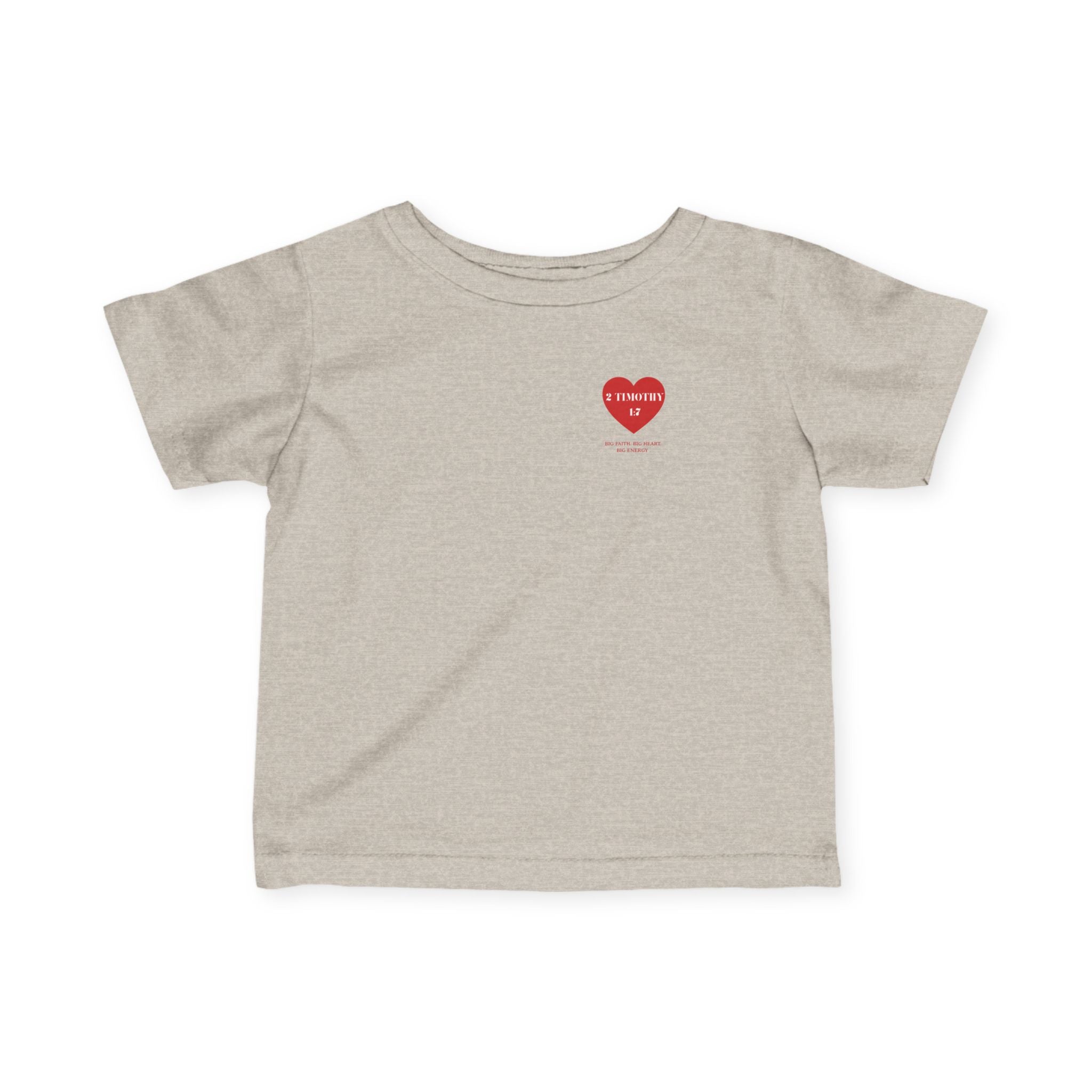 Infant Tee — Red Heart "2 Timothy 1:7" Christian Baby Shirt