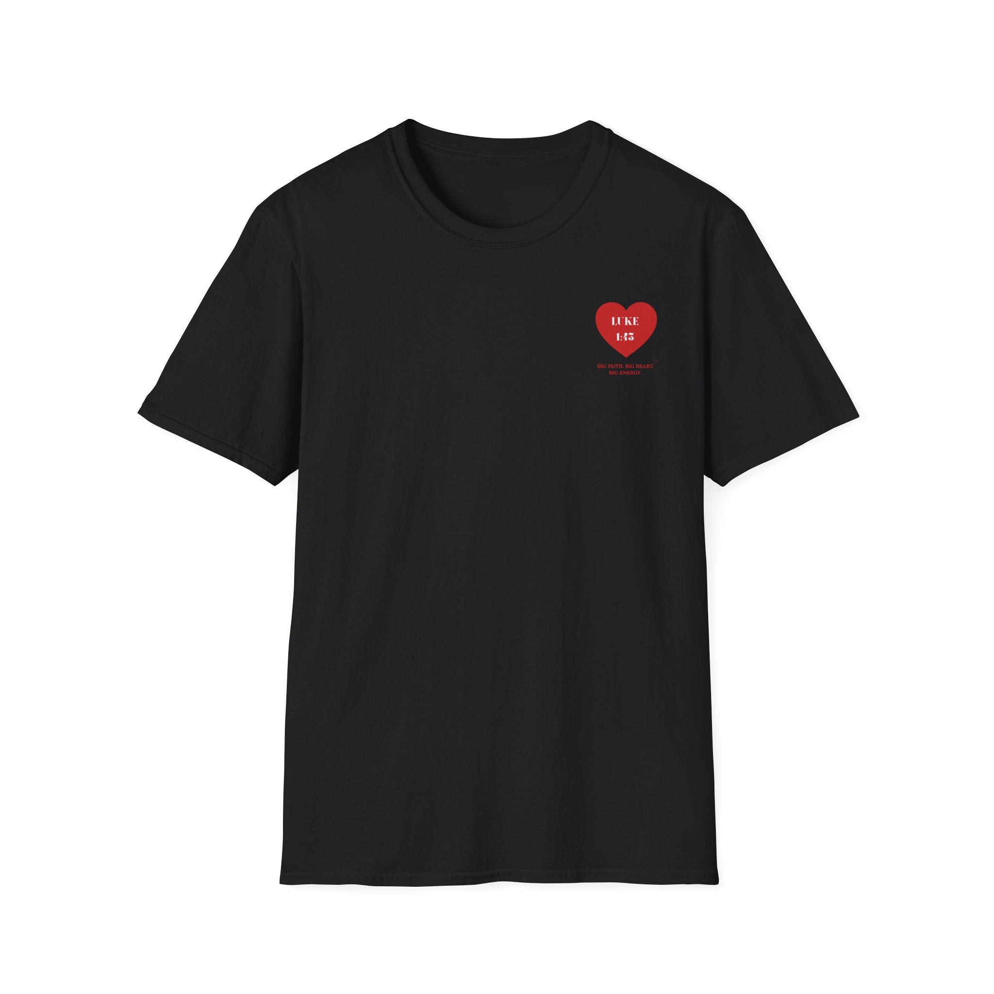 softstyle t-shirt Heart  — Luke 1:45 Christian Faith Tee