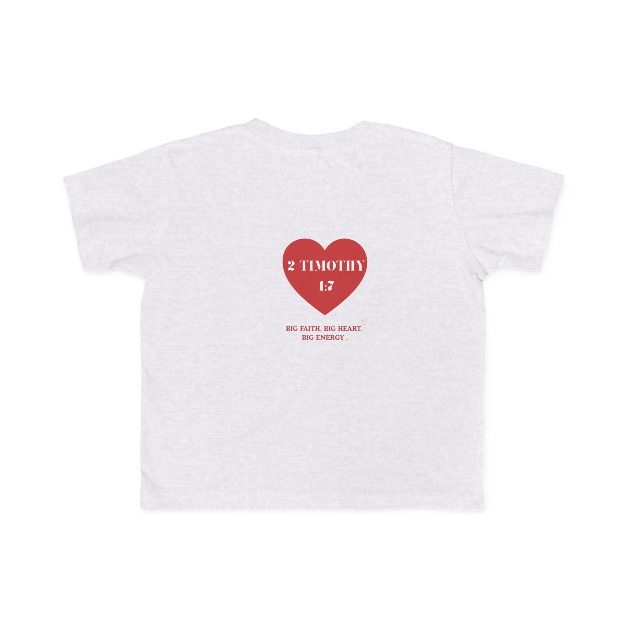 Toddler Jersey Tee — 2 Timothy 1:7 Heart Bible Verse Christian Kids Shirt
