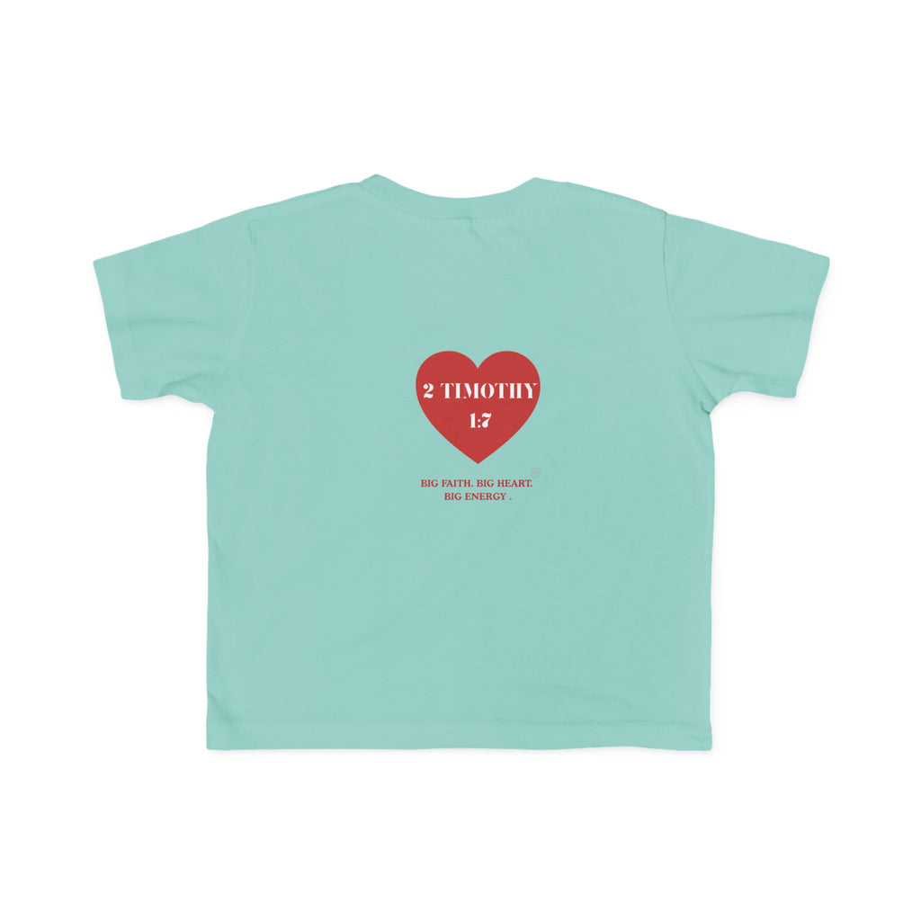 Toddler Jersey Tee — 2 Timothy 1:7 Heart Bible Verse Christian Kids Shirt