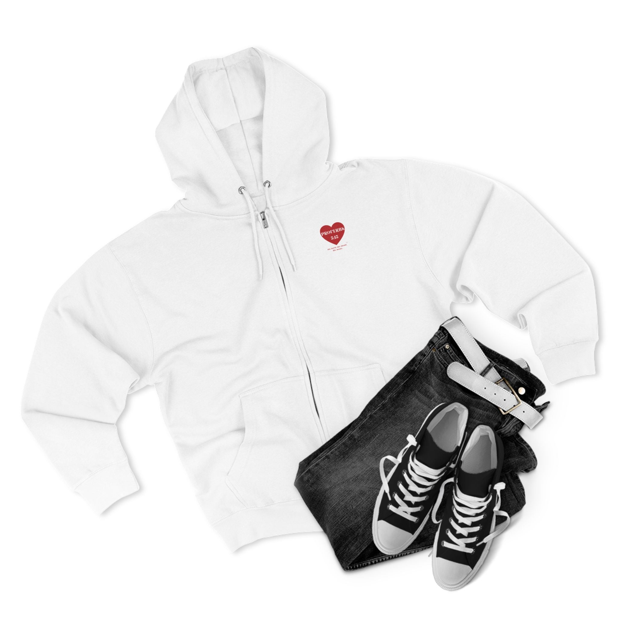 Zip Hoodie - Proverbs 3:15 Heart Graphic Zip-Up Hoodie