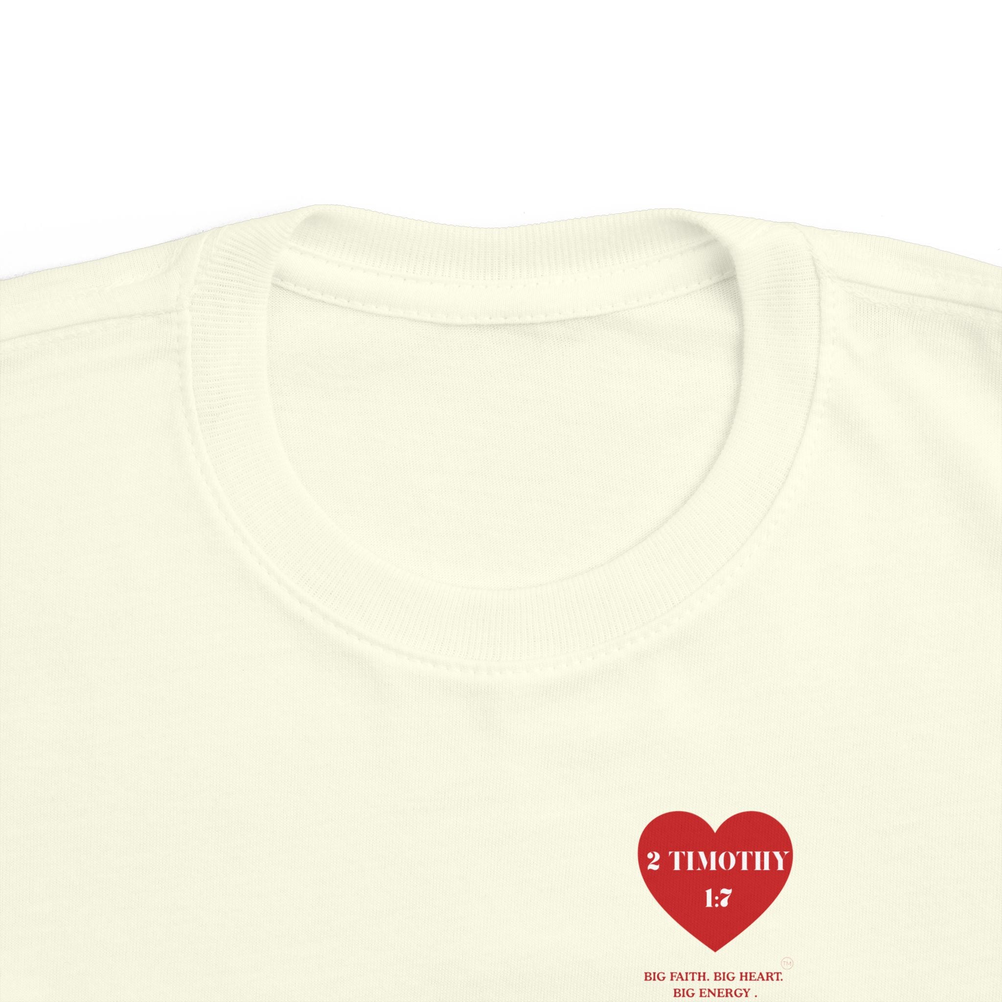 Toddler Jersey Tee — 2 Timothy 1:7 Heart Bible Verse Christian Kids Shirt
