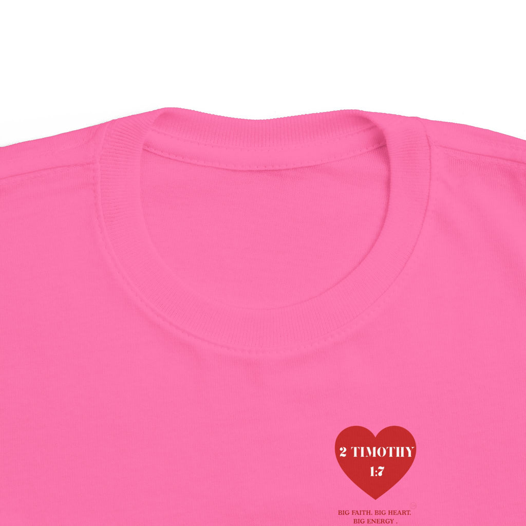 Toddler Jersey Tee — 2 Timothy 1:7 Heart Bible Verse Christian Kids Shirt