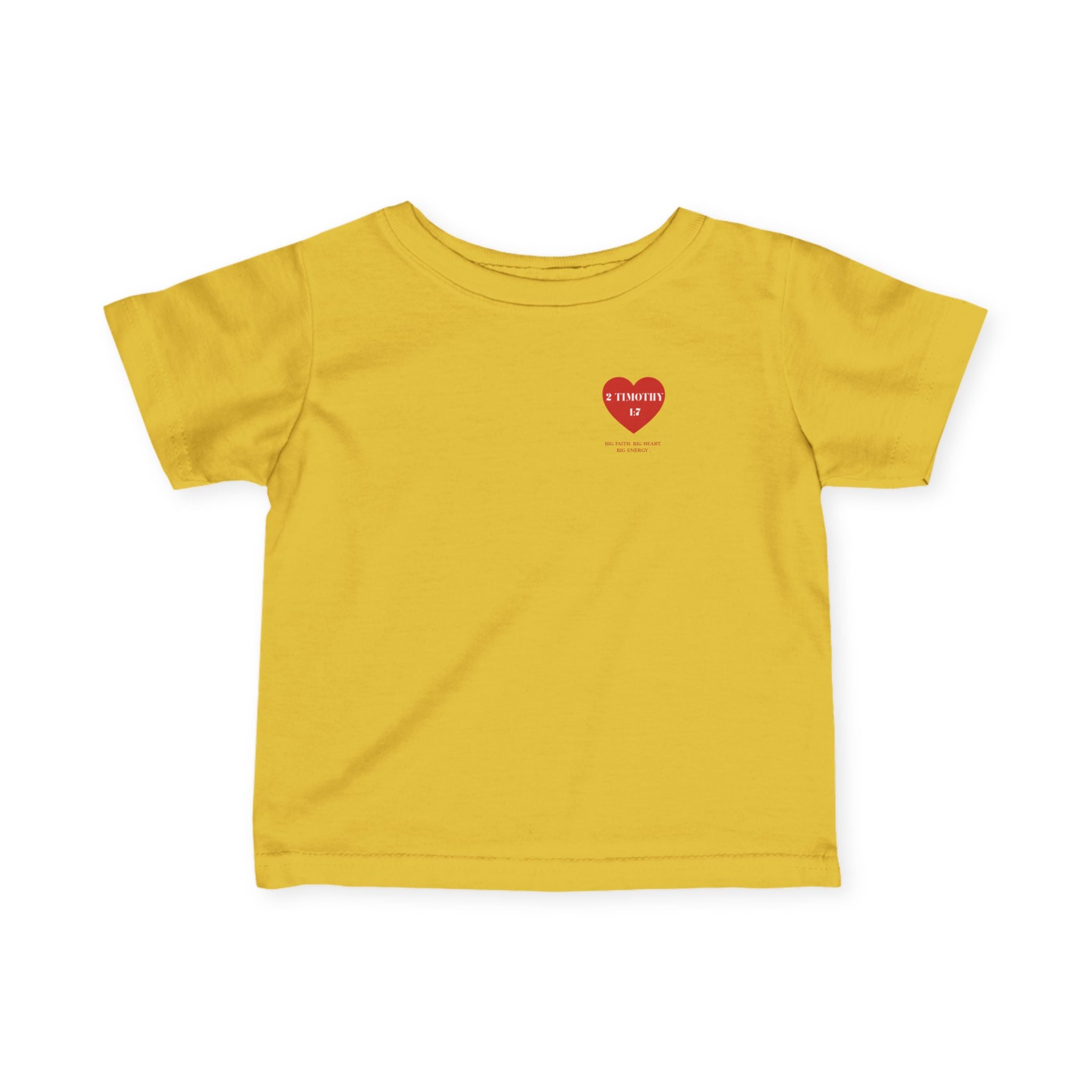 Infant Tee — Red Heart "2 Timothy 1:7" Christian Baby Shirt