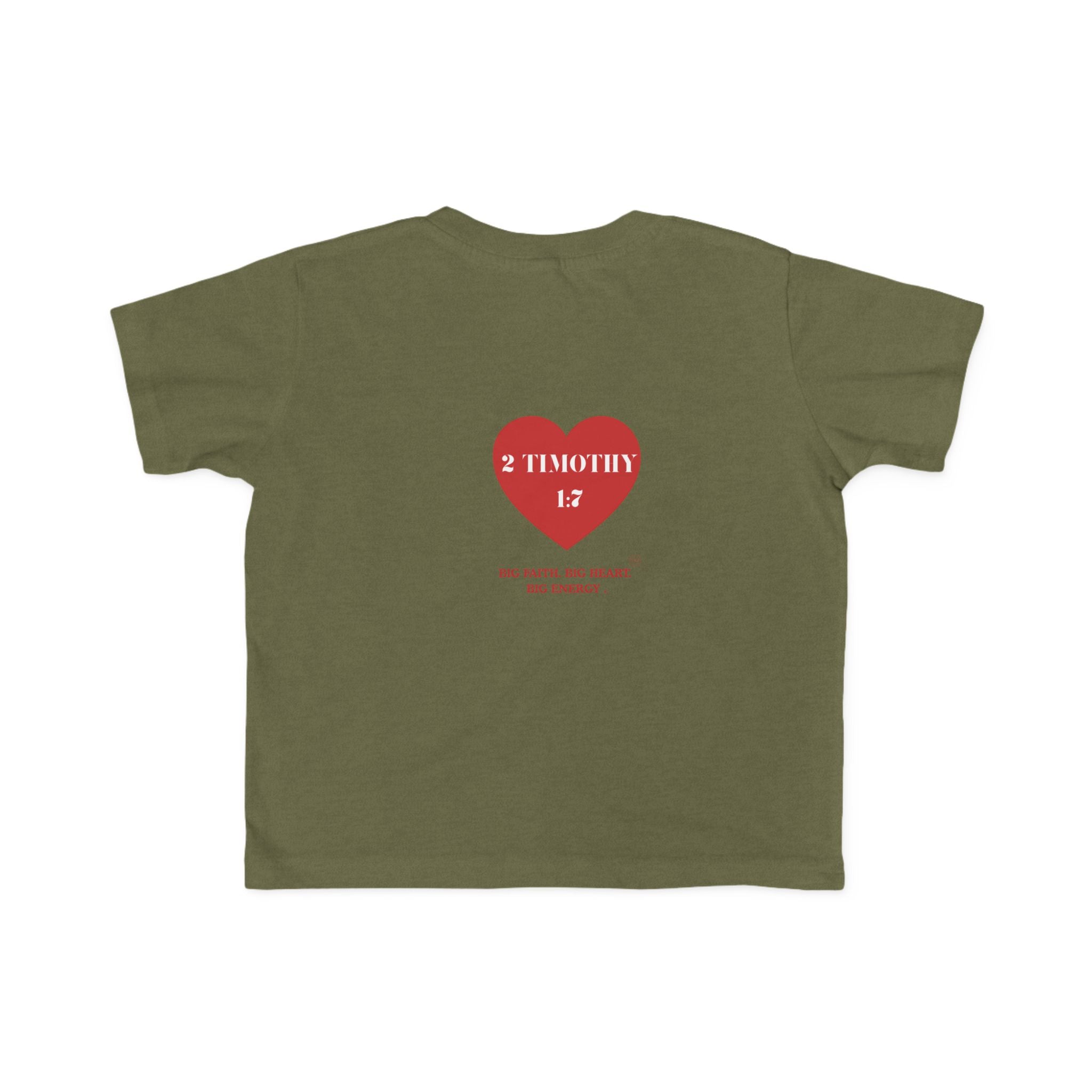 Toddler Jersey Tee — 2 Timothy 1:7 Heart Bible Verse Christian Kids Shirt