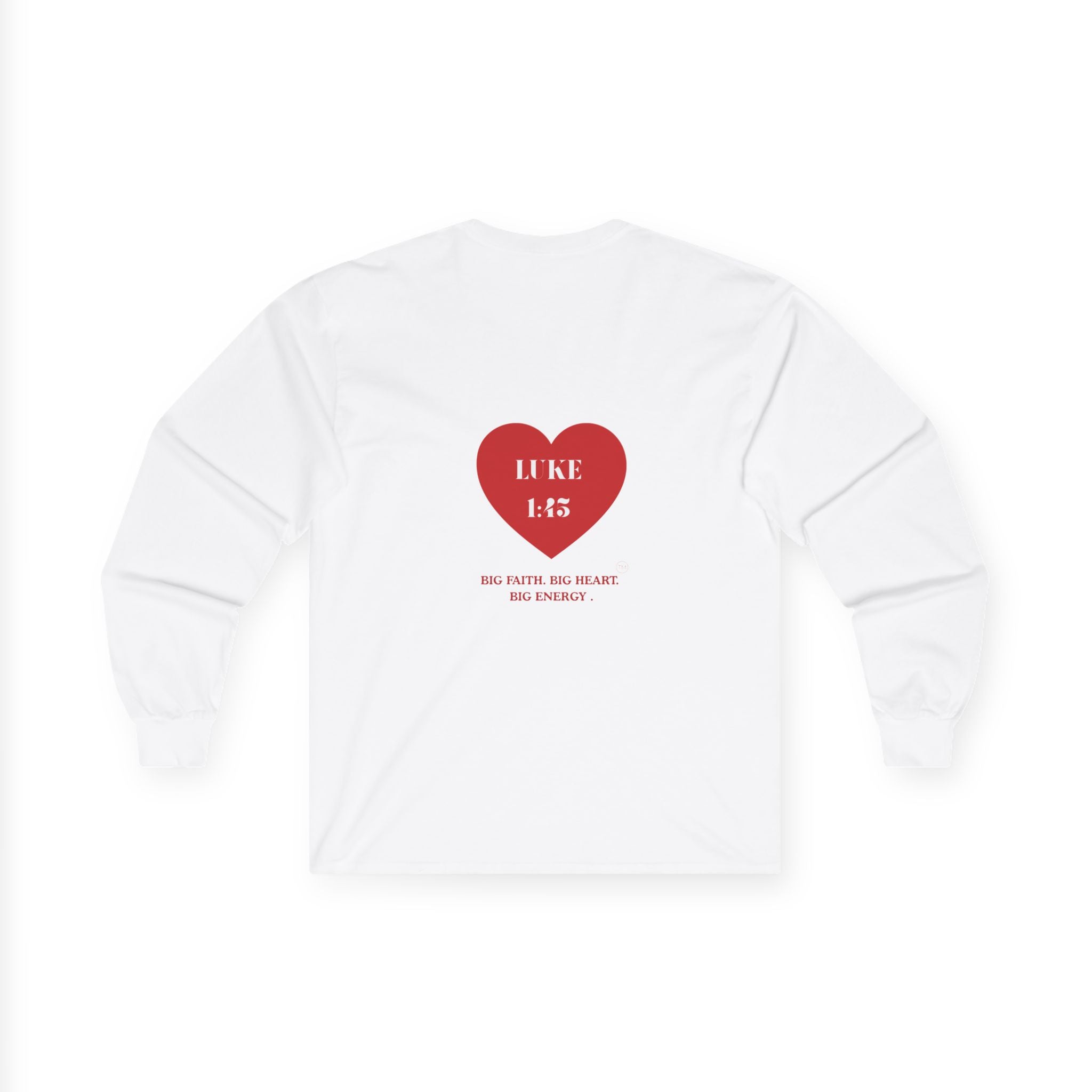 Luke 1:45 Heart Long Sleeve Tee — Faith-Based Inspirational Christian Shirt