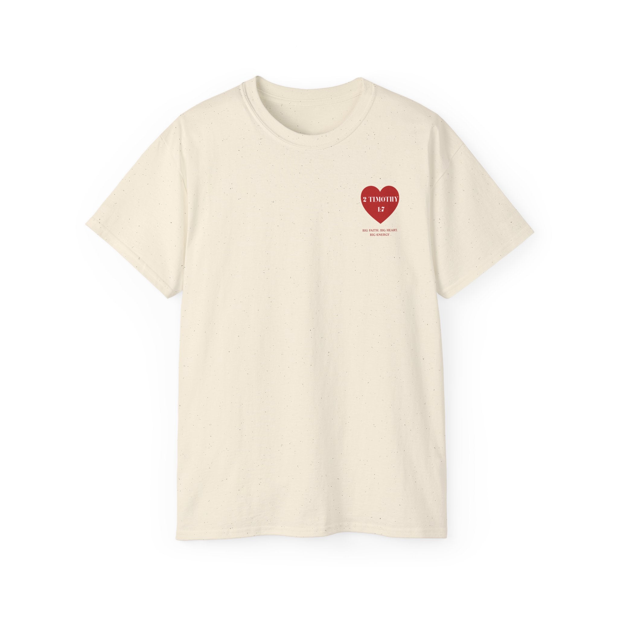 Unisex Christian Heart Tee — “2 Timothy 1:7” Inspirational Scripture T-Shirt