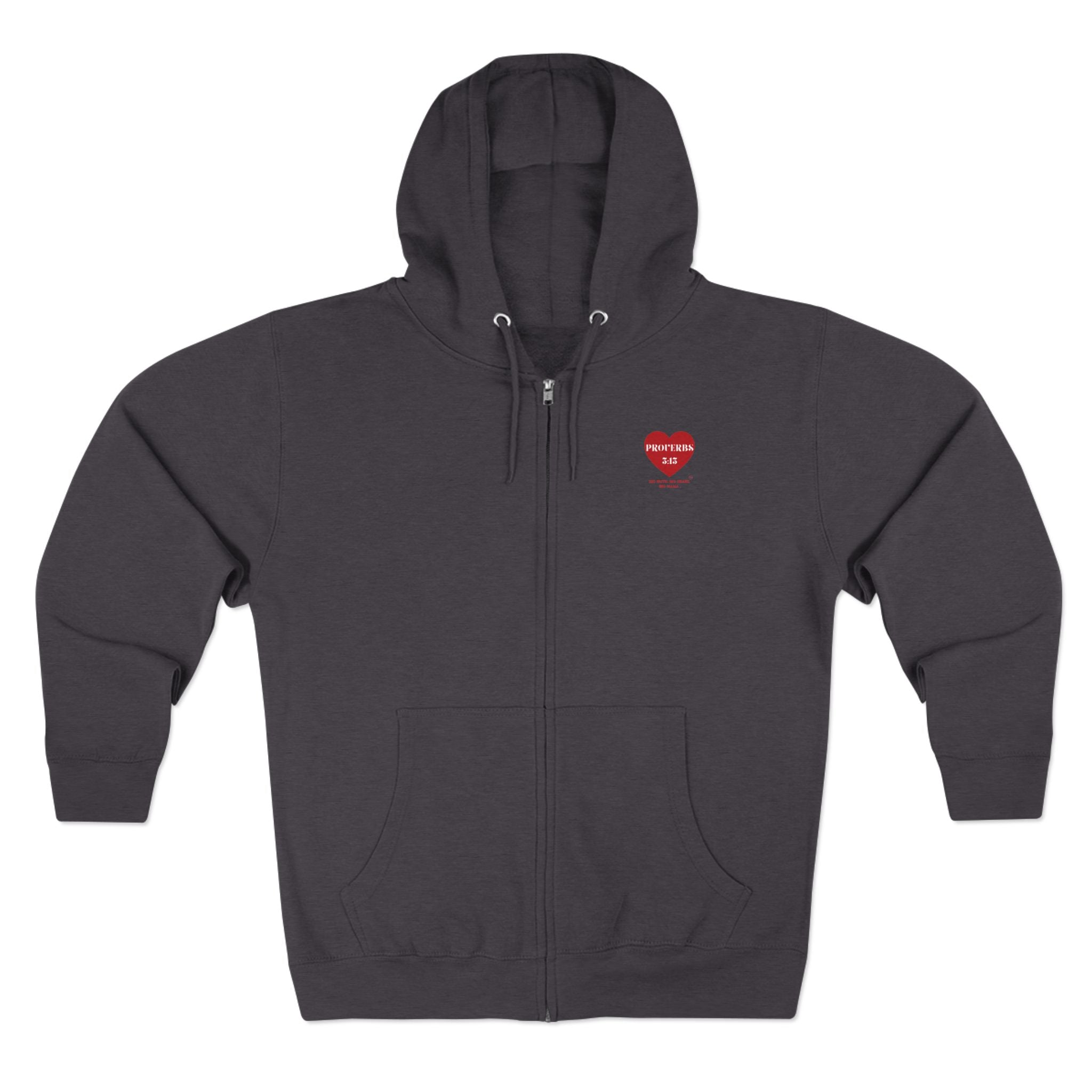 Zip Hoodie - Proverbs 3:15 Heart Graphic Zip-Up Hoodie