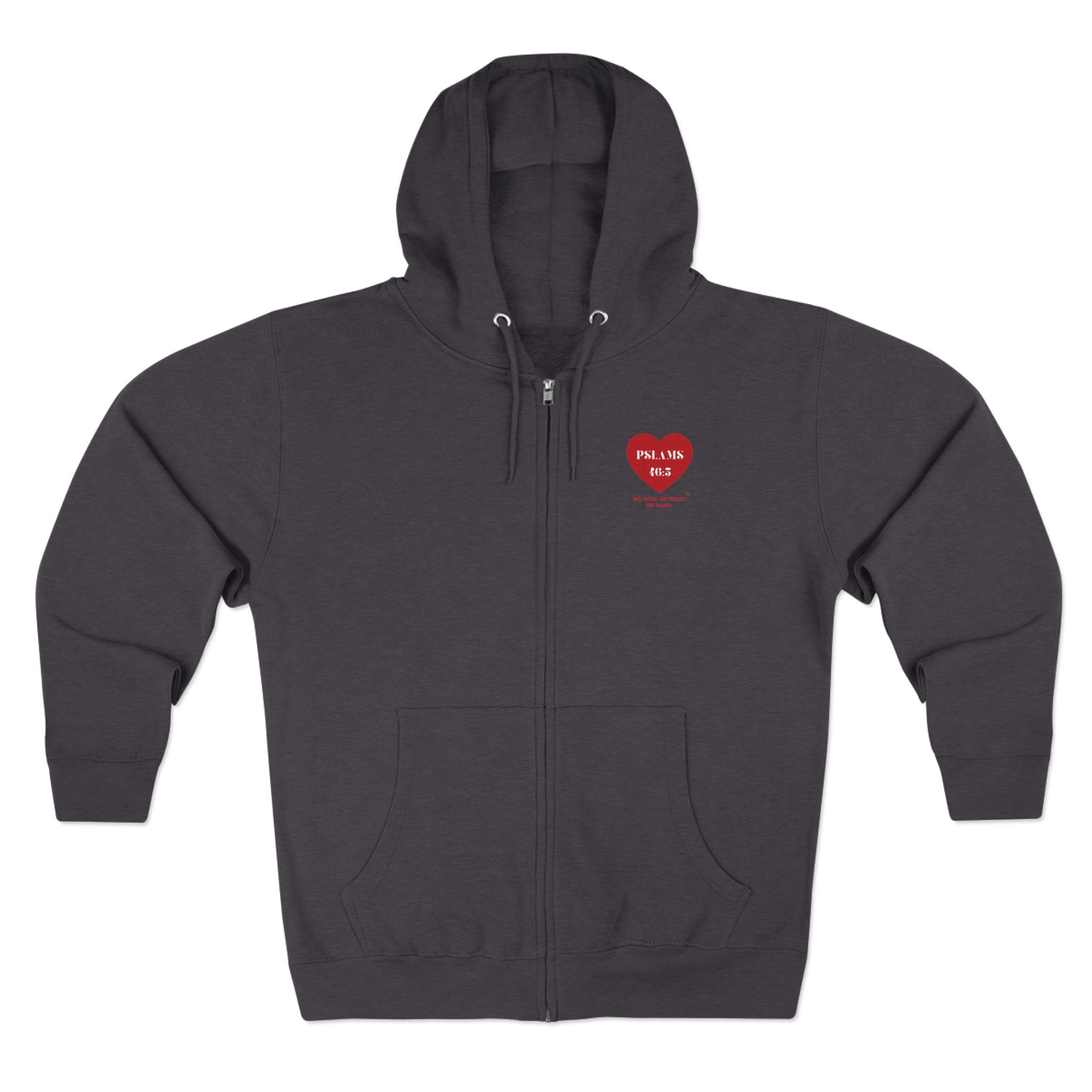 Psalm 46:5 Heart Zip Hoodie — 'God Is Within Her' Inspirational Zip-Up
