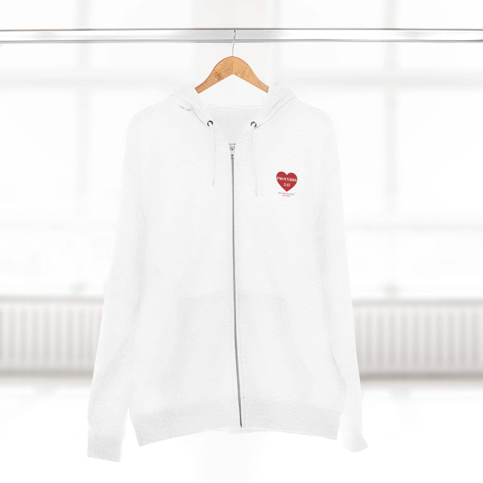 Zip Hoodie - Proverbs 3:15 Heart Graphic Zip-Up Hoodie