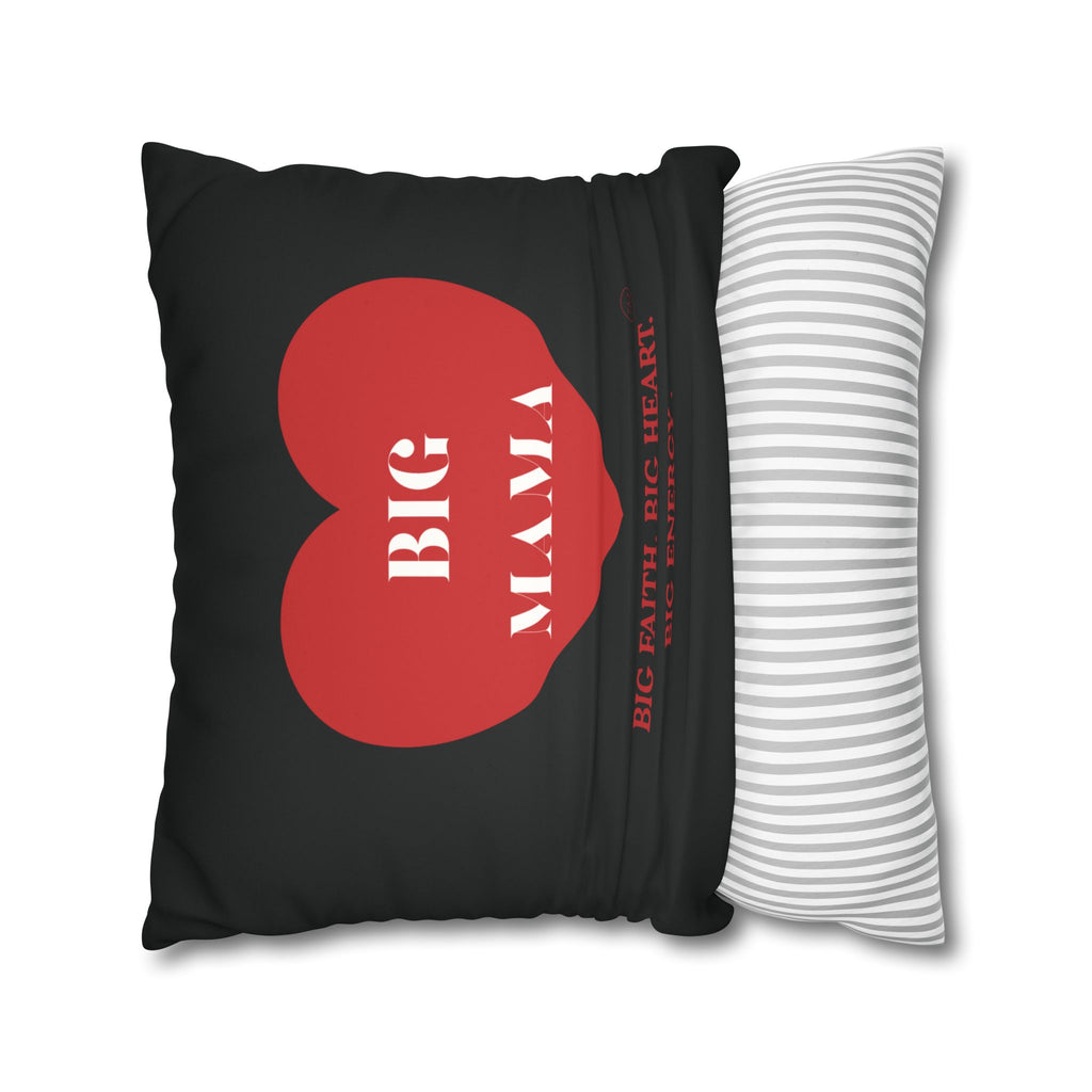 Big Mama Inc. Heart Faux Suede Pillow — "Big Energy. Big Mama." Decorative Throw Pillow