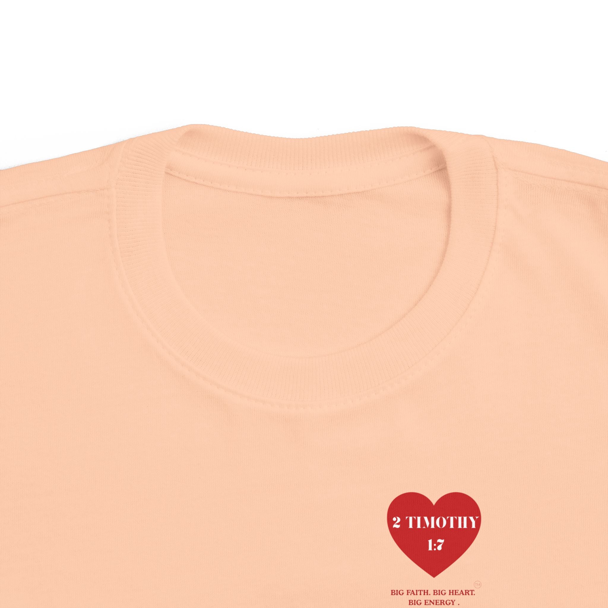 Toddler Jersey Tee — 2 Timothy 1:7 Heart Bible Verse Christian Kids Shirt