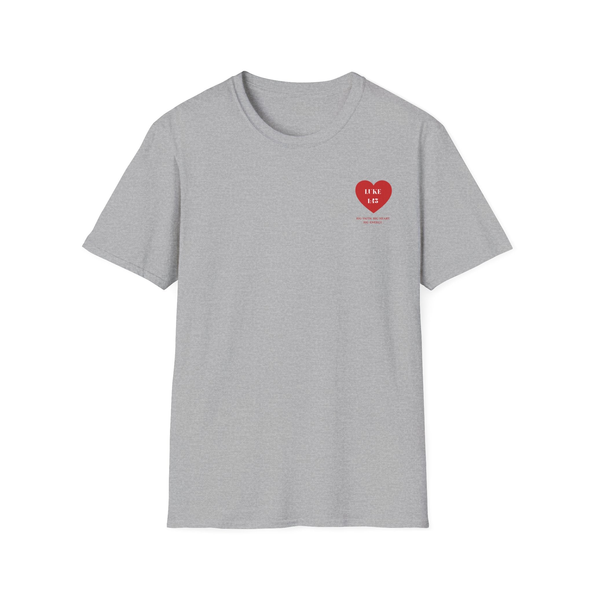 softstyle t-shirt Heart  — Luke 1:45 Christian Faith Tee