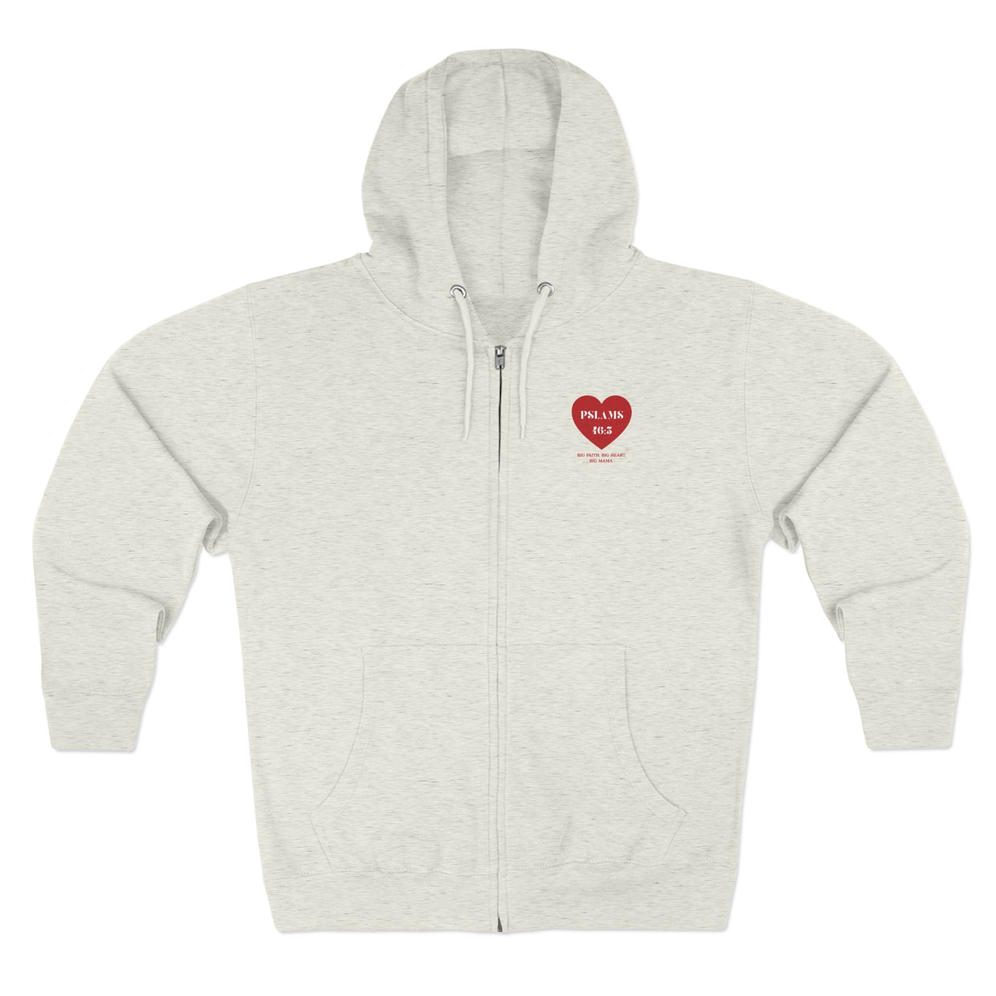 Psalm 46:5 Heart Zip Hoodie — 'God Is Within Her' Inspirational Zip-Up