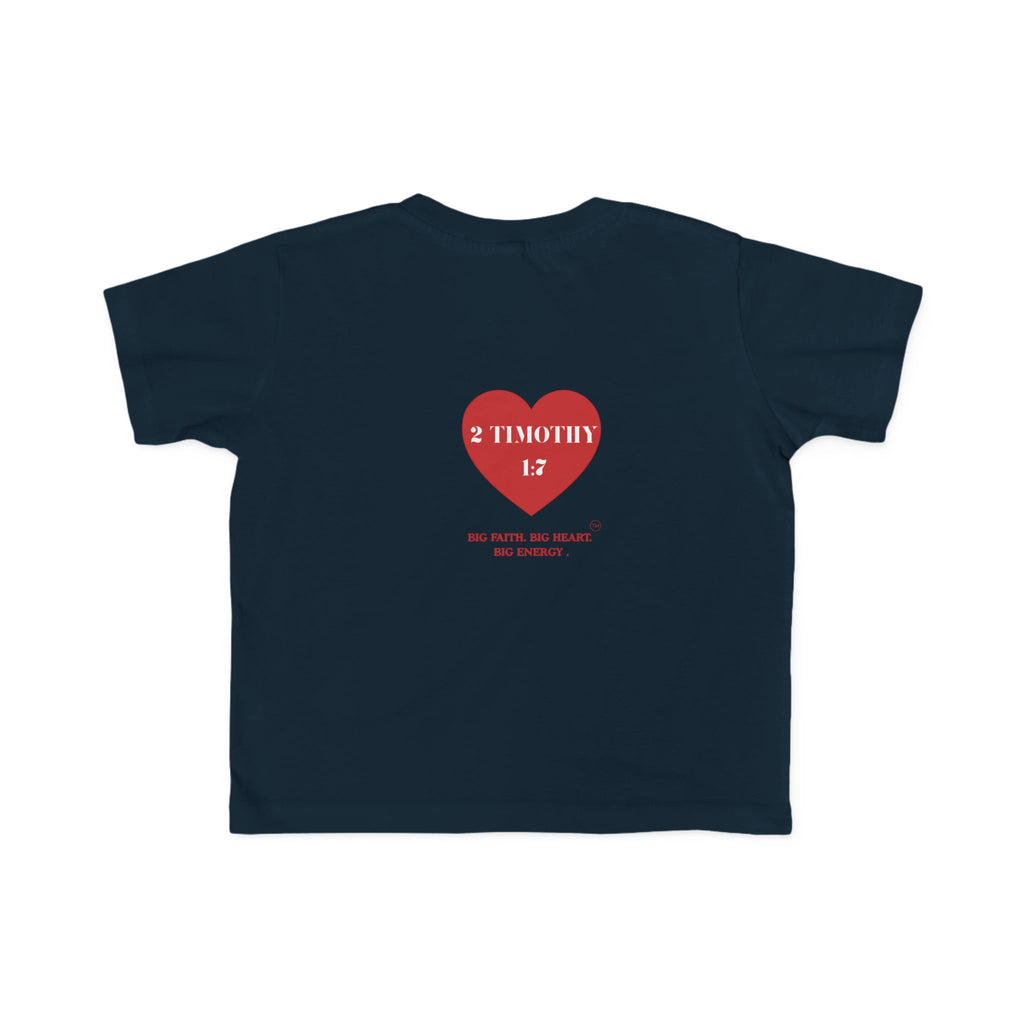 Toddler Jersey Tee — 2 Timothy 1:7 Heart Bible Verse Christian Kids Shirt
