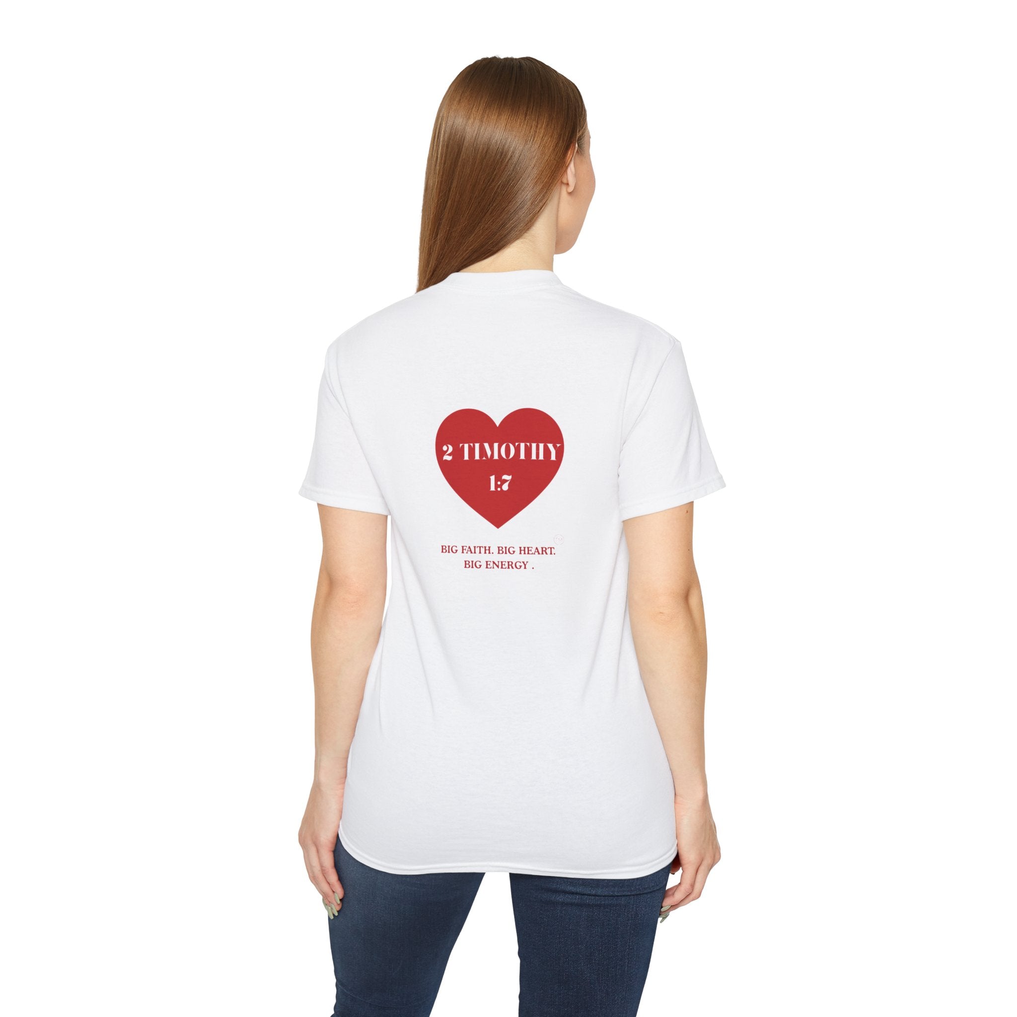 Unisex Christian Heart Tee — “2 Timothy 1:7” Inspirational Scripture T-Shirt