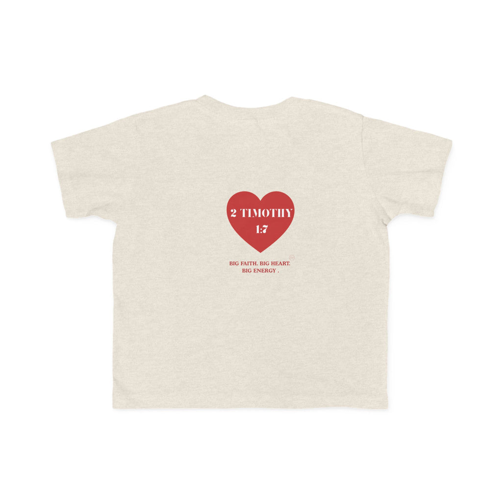 Toddler Jersey Tee — 2 Timothy 1:7 Heart Bible Verse Christian Kids Shirt