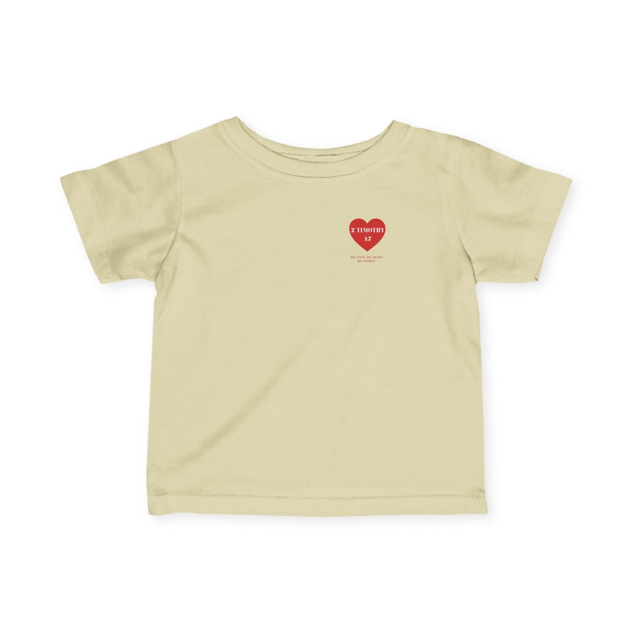 Infant Tee — Red Heart "2 Timothy 1:7" Christian Baby Shirt