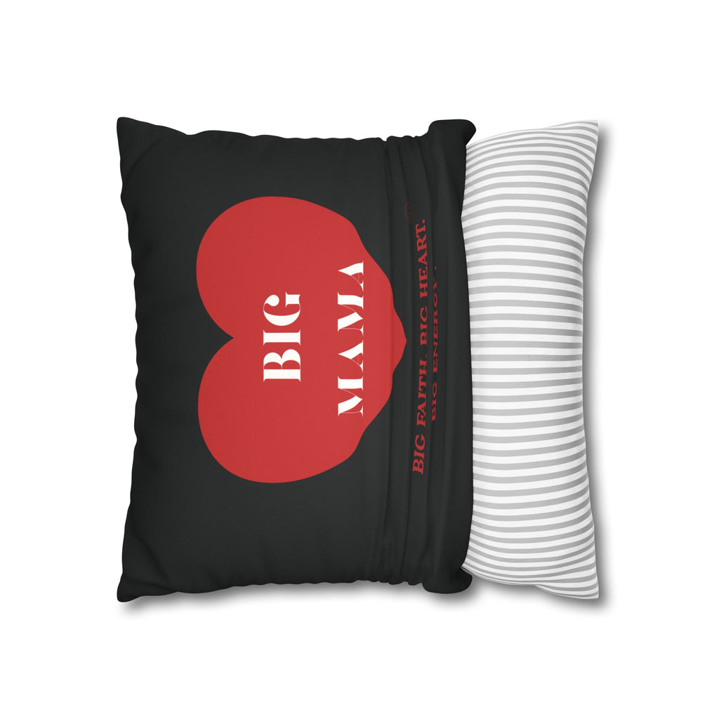 Big Mama Inc. Heart Faux Suede Pillow — "Big Energy. Big Mama." Decorative Throw Pillow