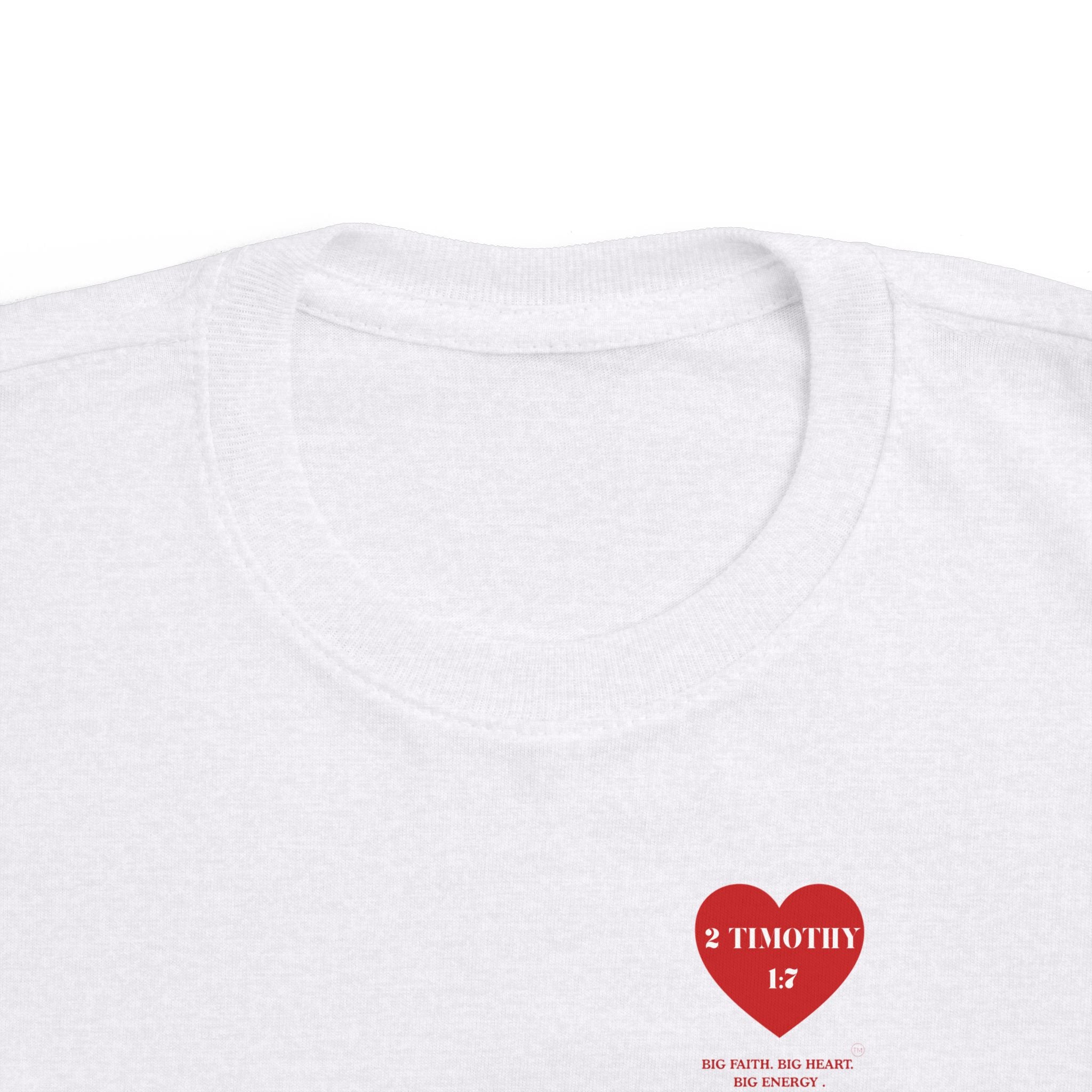 Toddler Jersey Tee — 2 Timothy 1:7 Heart Bible Verse Christian Kids Shirt