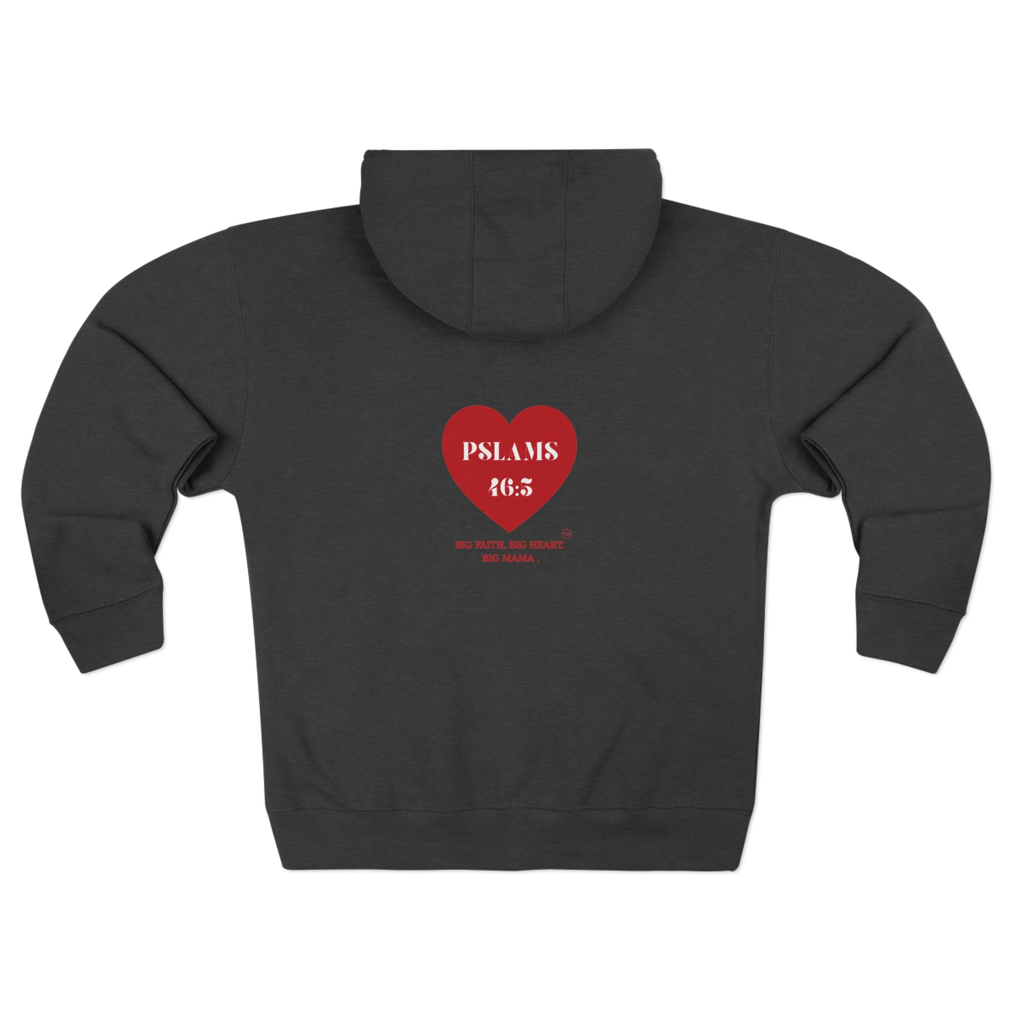 Psalm 46:5 Heart Zip Hoodie — 'God Is Within Her' Inspirational Zip-Up