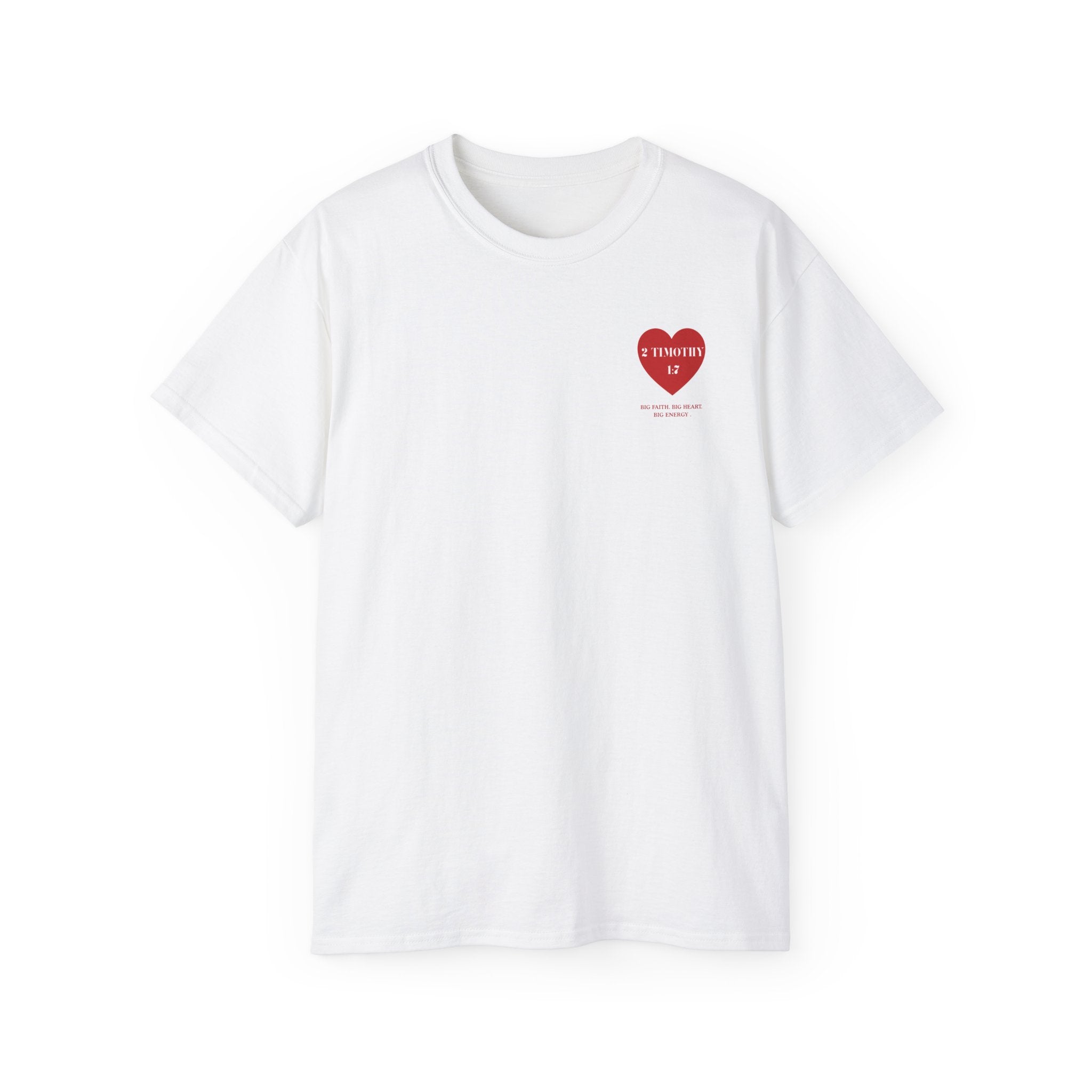 Unisex Christian Heart Tee — “2 Timothy 1:7” Inspirational Scripture T-Shirt