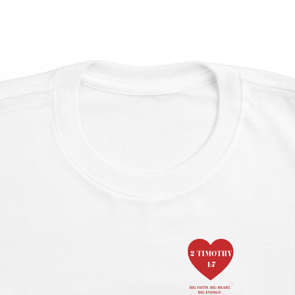 Toddler Jersey Tee — 2 Timothy 1:7 Heart Bible Verse Christian Kids Shirt