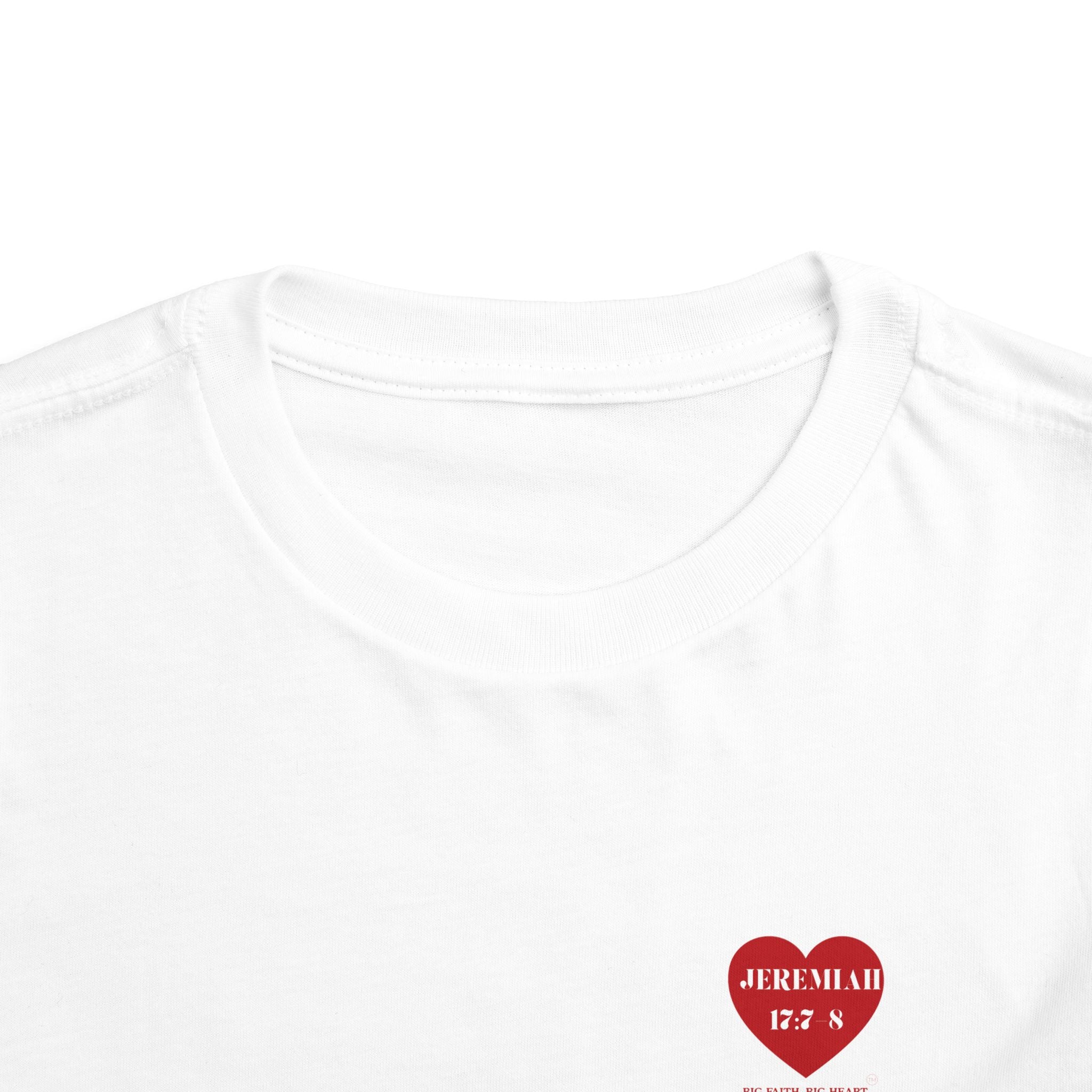 Toddler Tee — Red Heart "Jeremiah 17:7-8" Inspirational Bible Verse Shirt