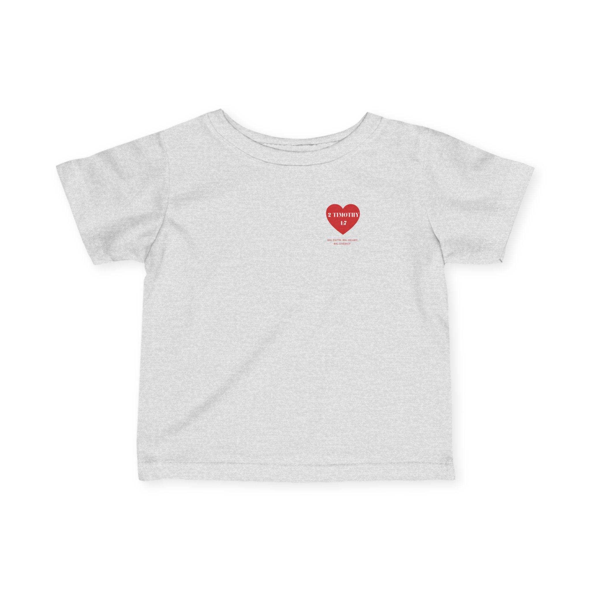 Infant Tee — Red Heart "2 Timothy 1:7" Christian Baby Shirt