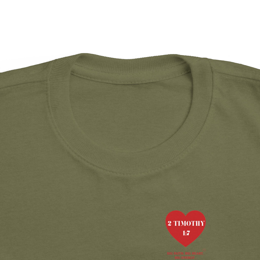 Toddler Jersey Tee — 2 Timothy 1:7 Heart Bible Verse Christian Kids Shirt